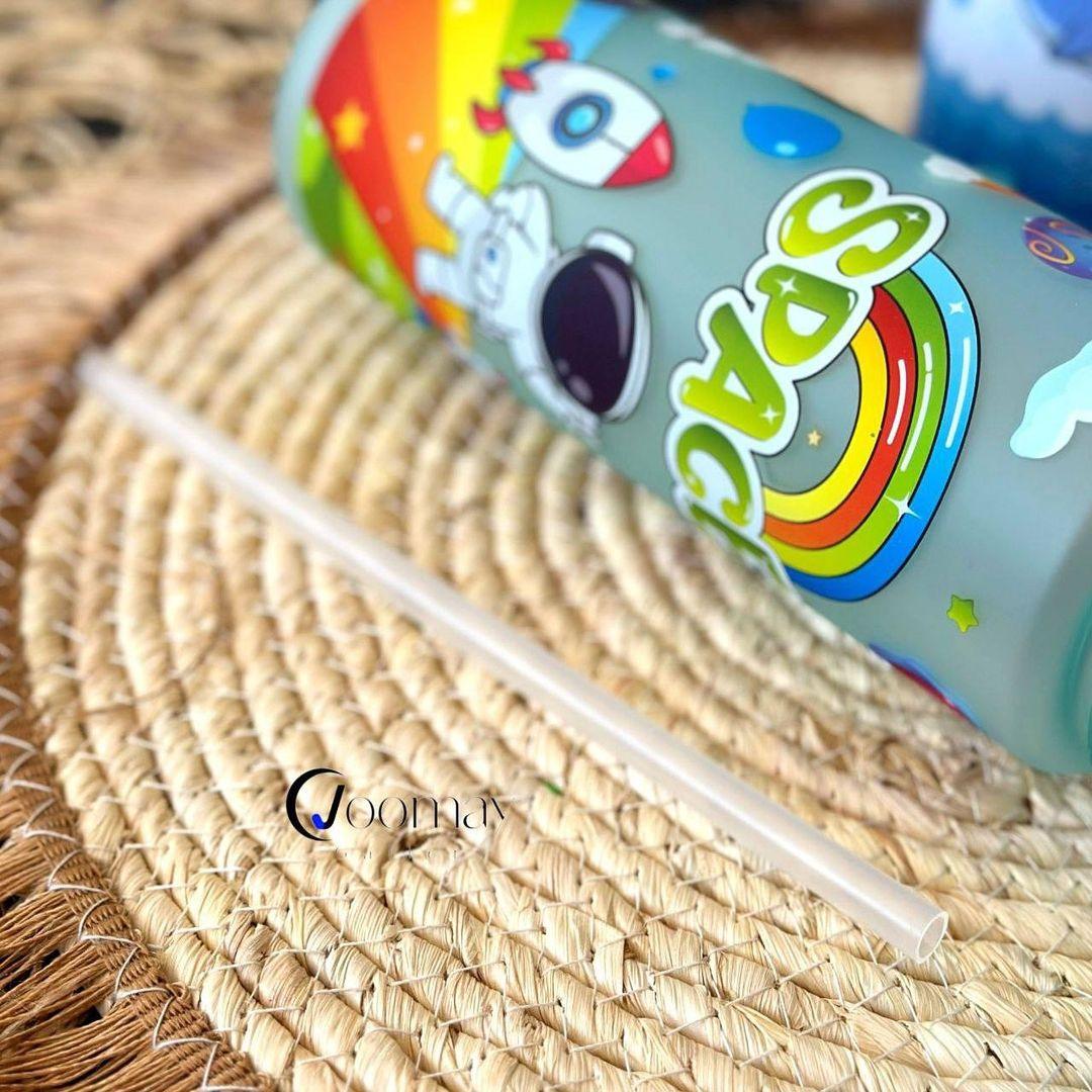 Kids' Space-Themed Tritan Water Bottles with Straw Lid - 600ml - Image 3