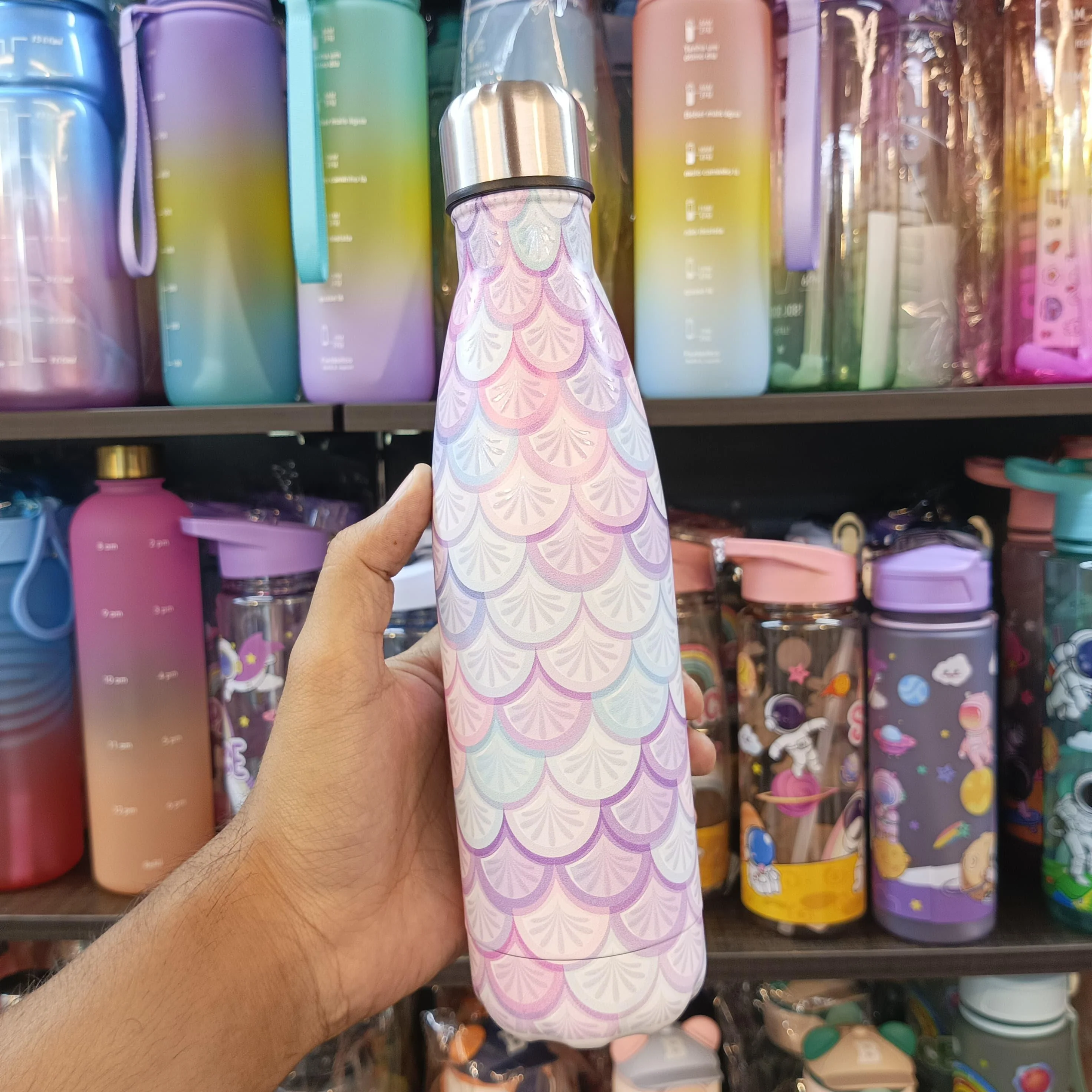 Mermaid-Scale Gradient Stainless Steel Water Bottle - 500ml - Image 5