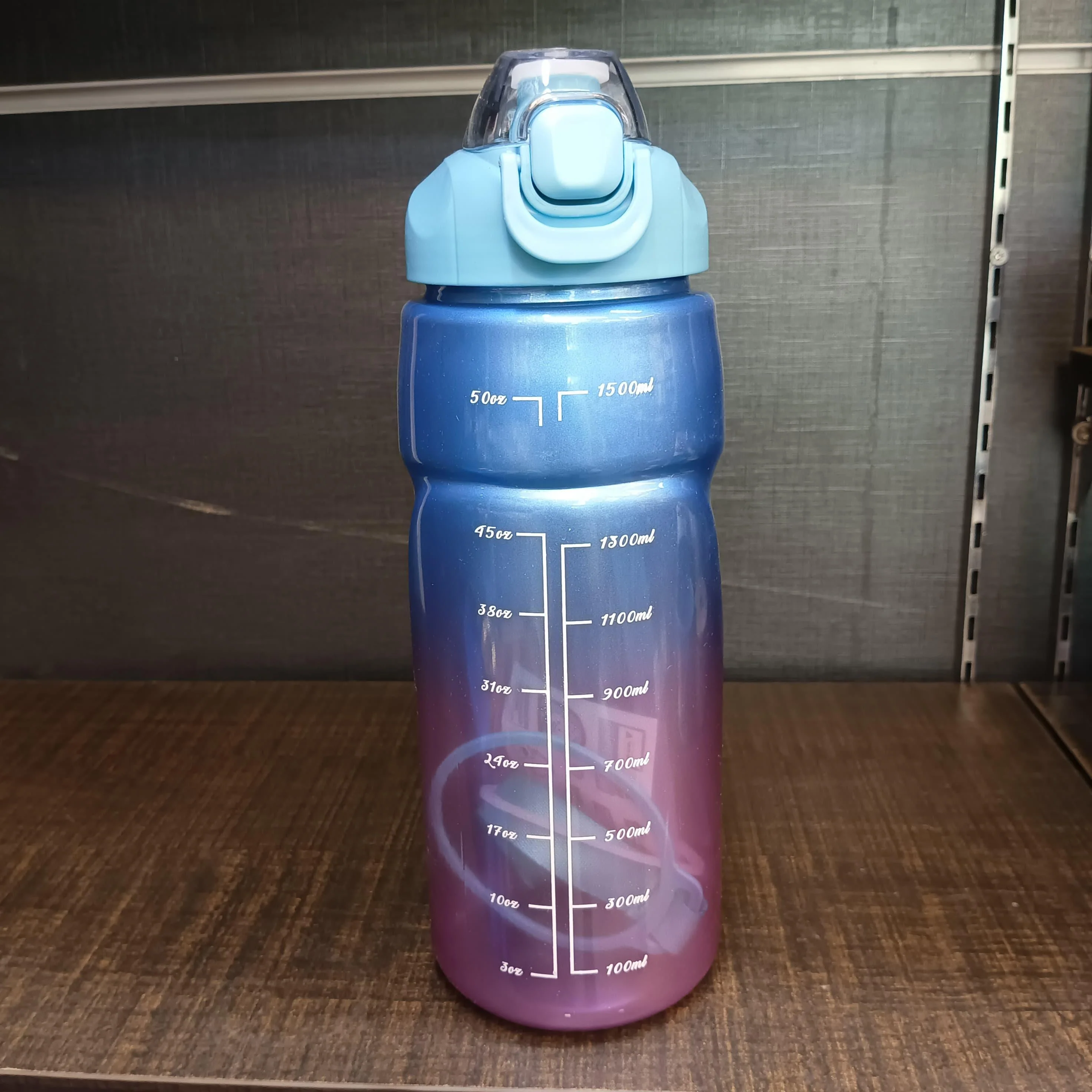 Gradient Time-Marked Tritan Water Bottle with Flip Straw Lid (1500ml) - Image 6
