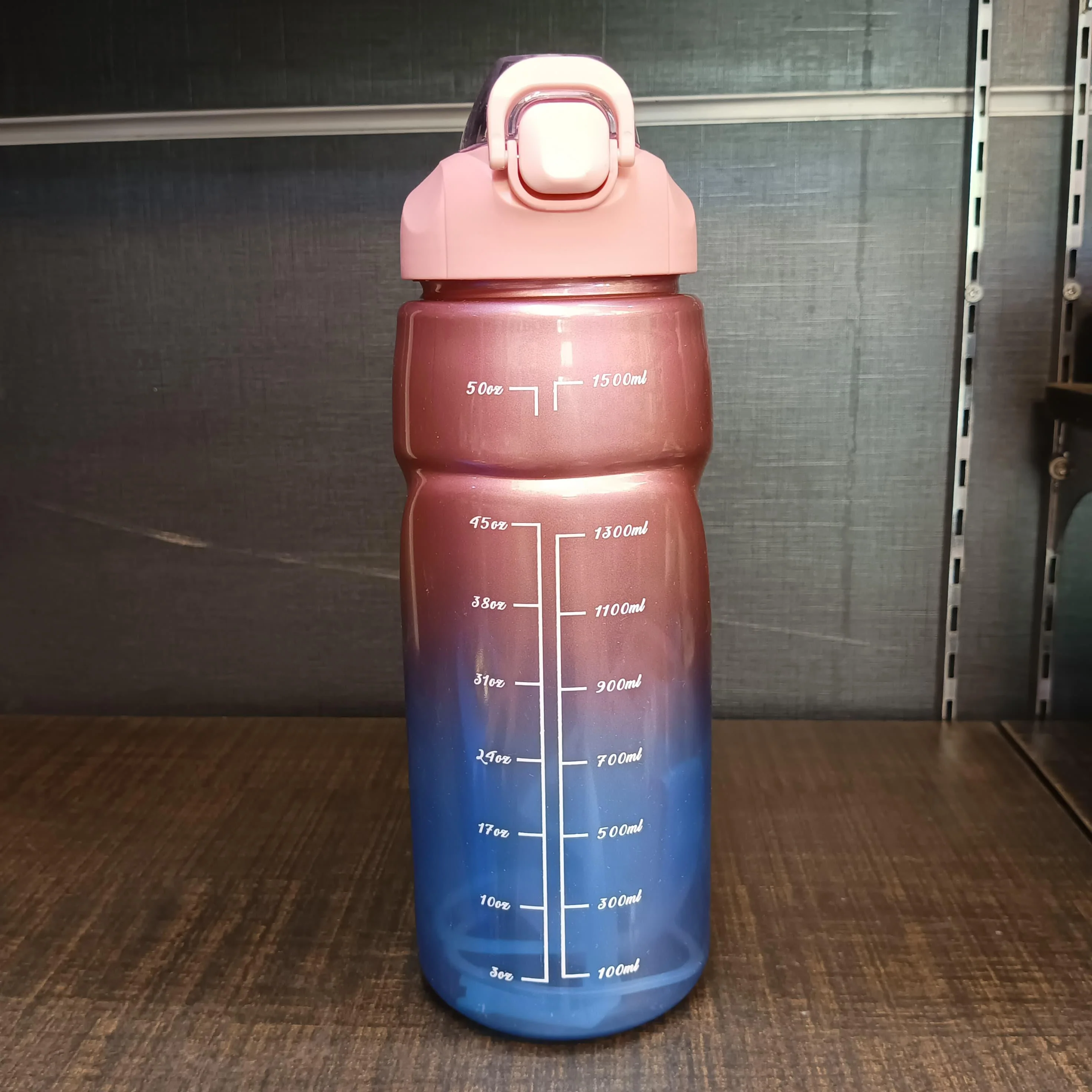 Gradient Time-Marked Tritan Water Bottle with Flip Straw Lid (1500ml) - Image 7