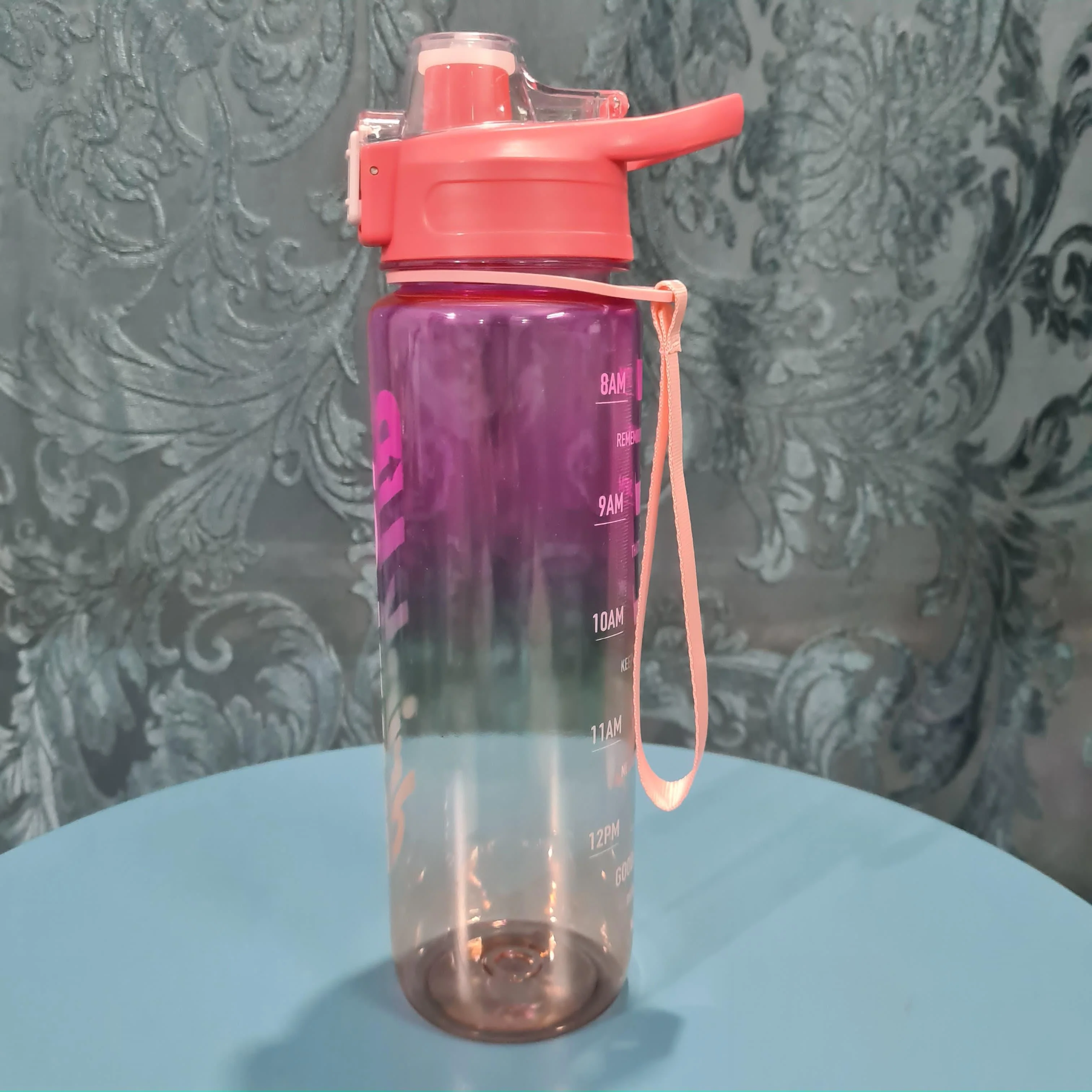 Gradient Time-Marked Tritan Water Bottle with Flip Straw Lid - 1000ml - Image 5