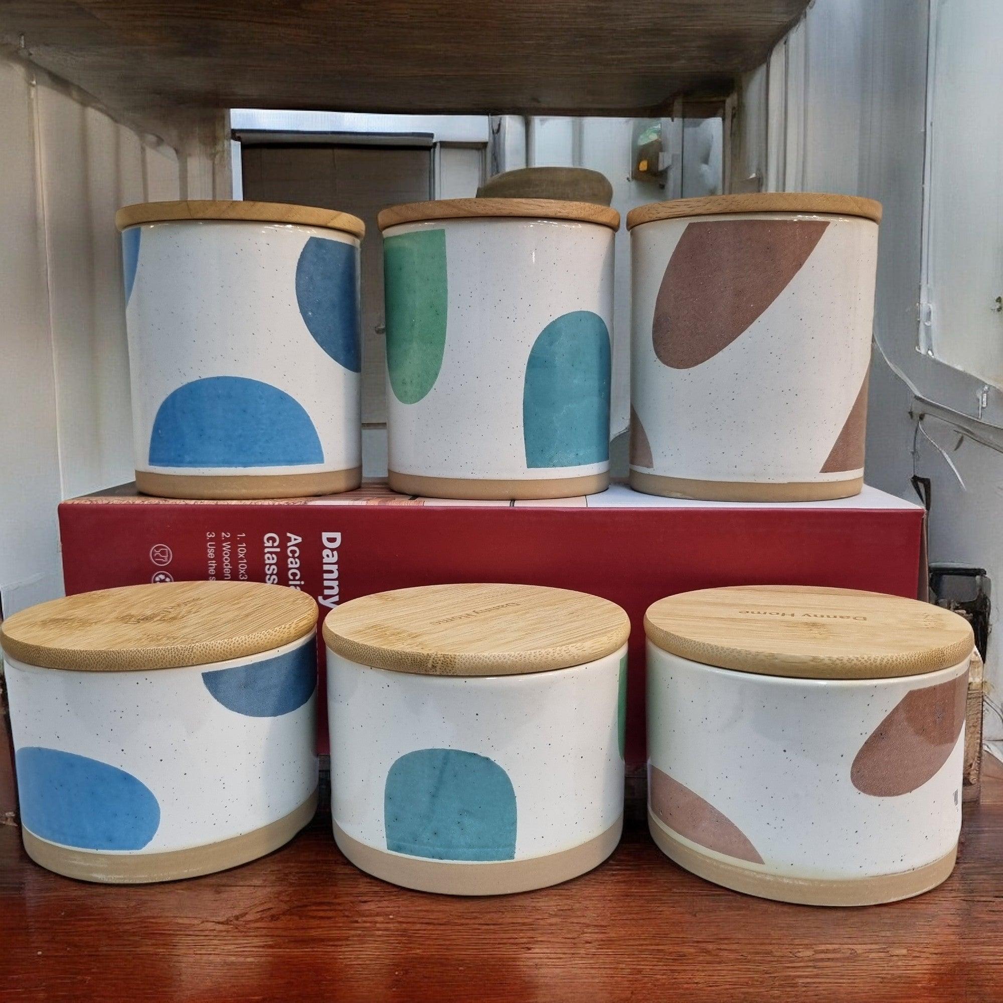 Minimalist Ceramic Storage Jars with Bamboo Lids - Image 10