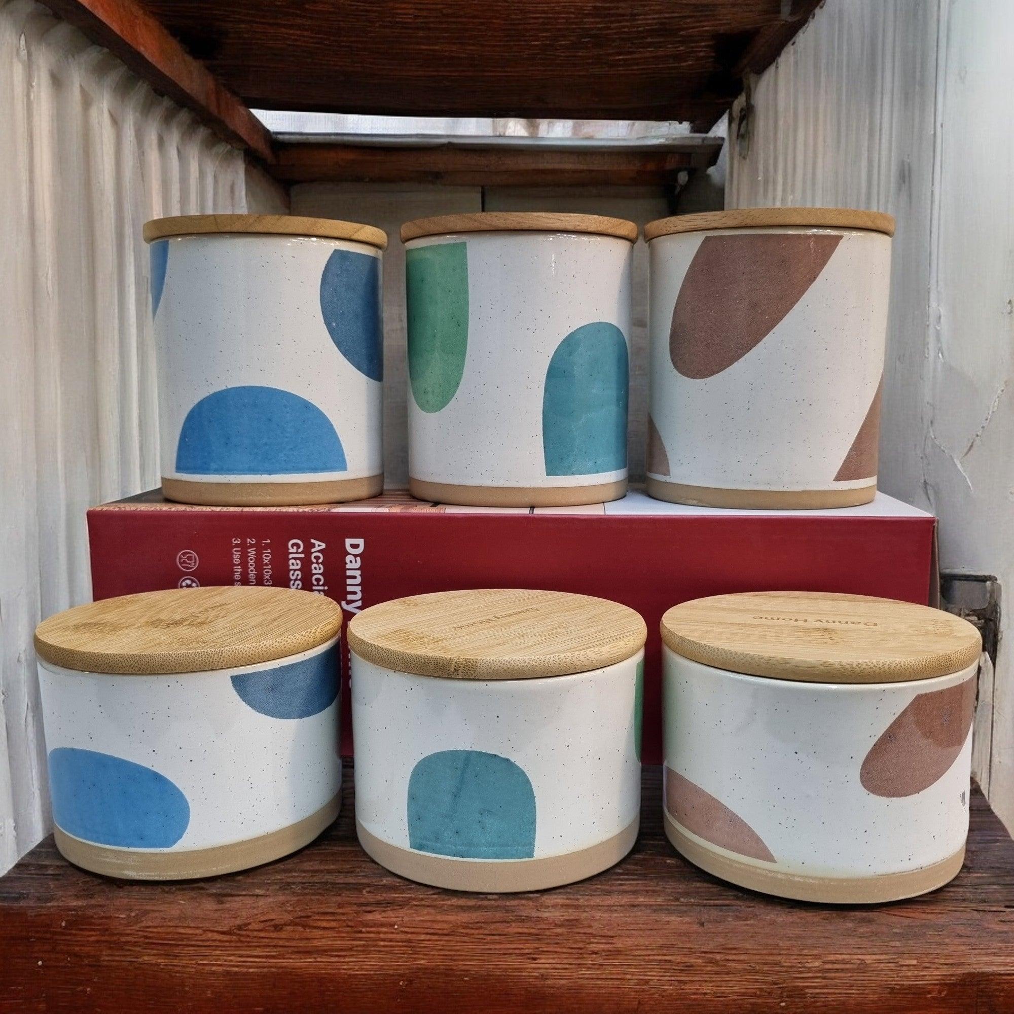 Minimalist Ceramic Storage Jars with Bamboo Lids - Image 11