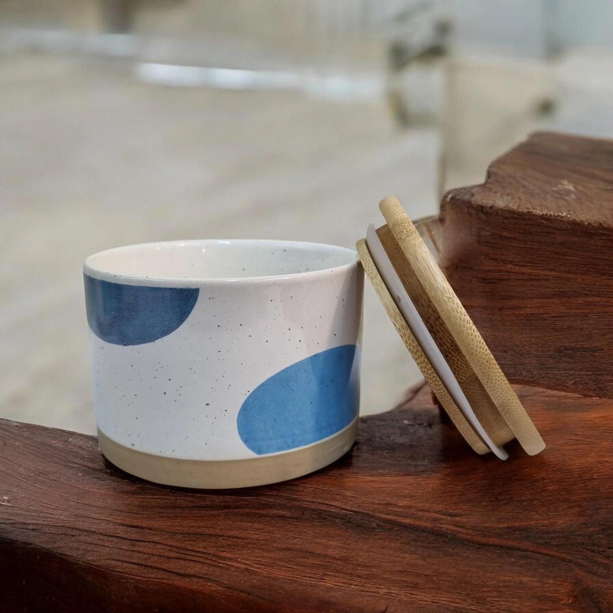 Minimalist Ceramic Storage Jars with Bamboo Lids - Image 6