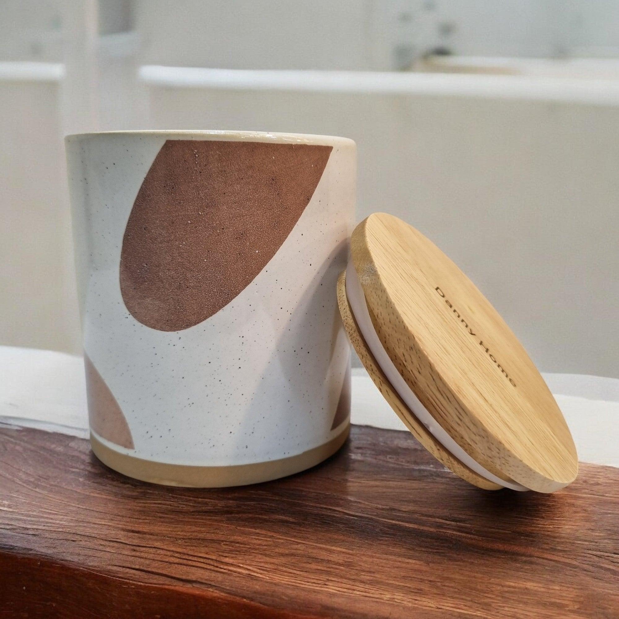 Minimalist Ceramic Storage Jars with Bamboo Lids - Image 9