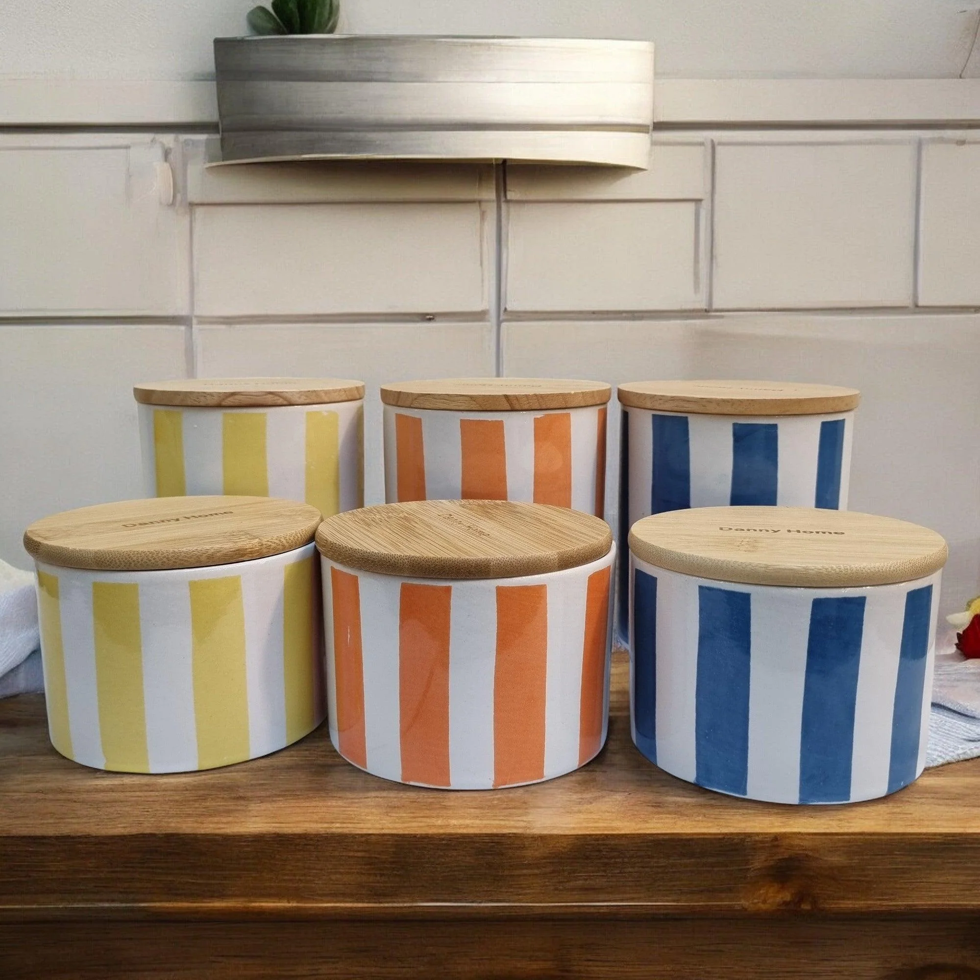 Sunshine Rays Storage Jars with Bamboo Lids - Image 3