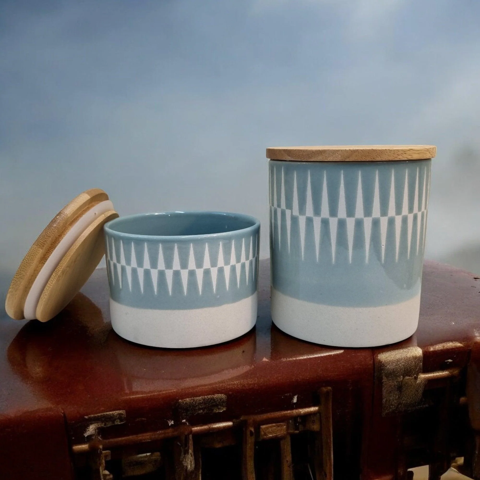 Nordic Thesame Storage Jars with Bamboo Lids - Image 4