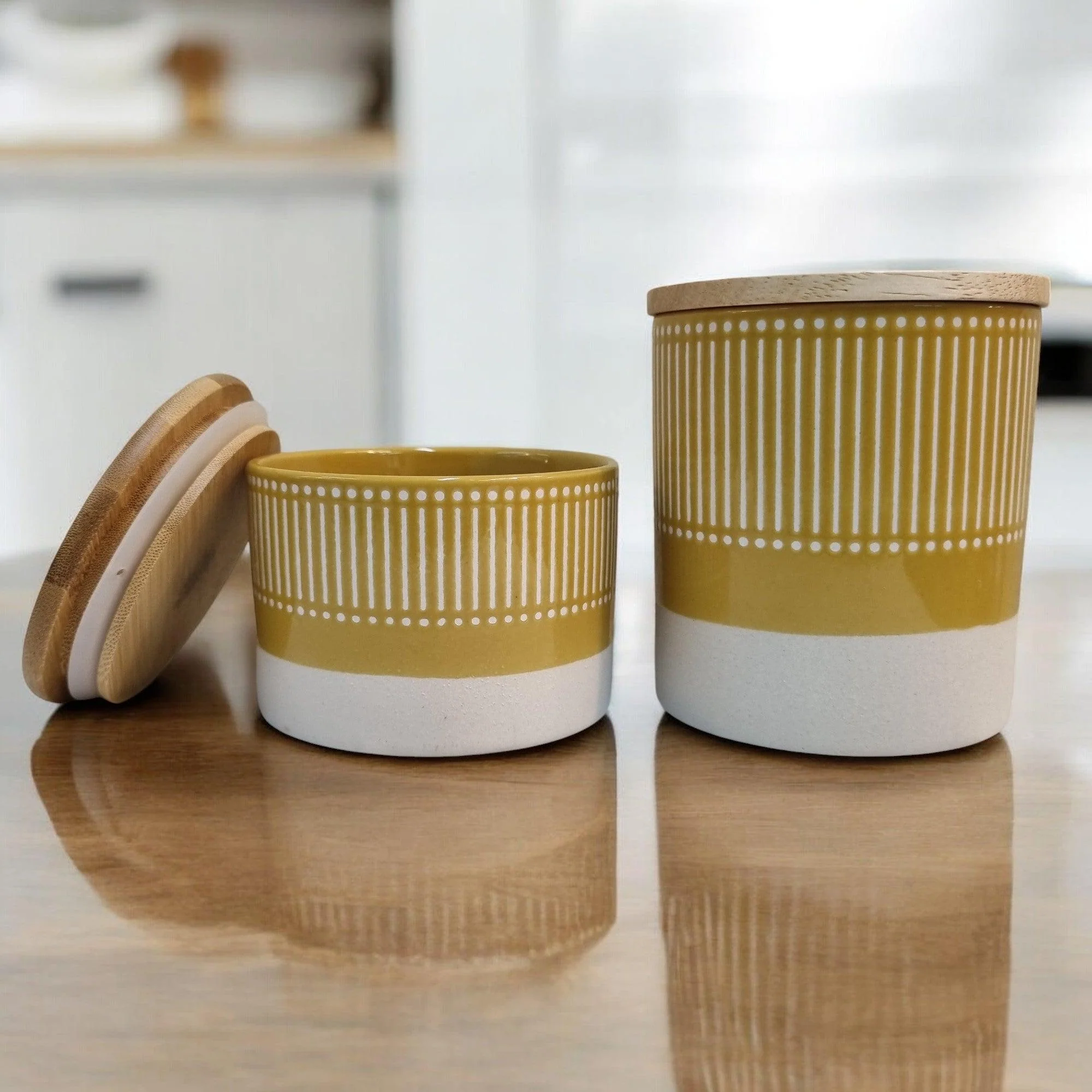 Nordic Thesame Storage Jars with Bamboo Lids - Image 6