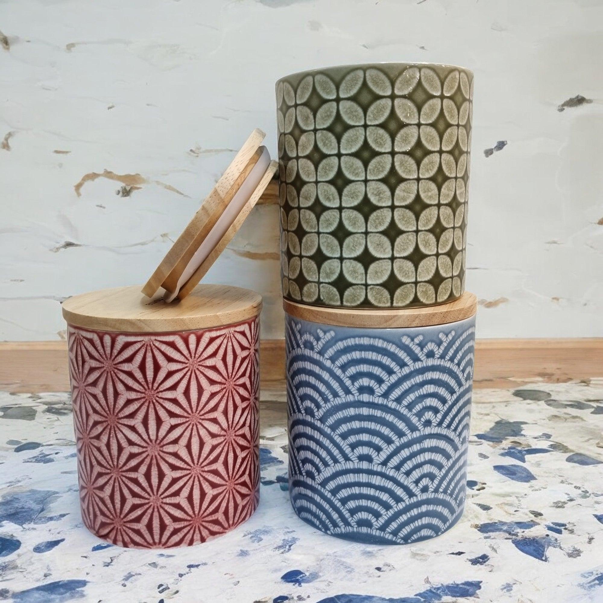 Organza Ceramic Storage Jars with Bamboo Lids - Image 4