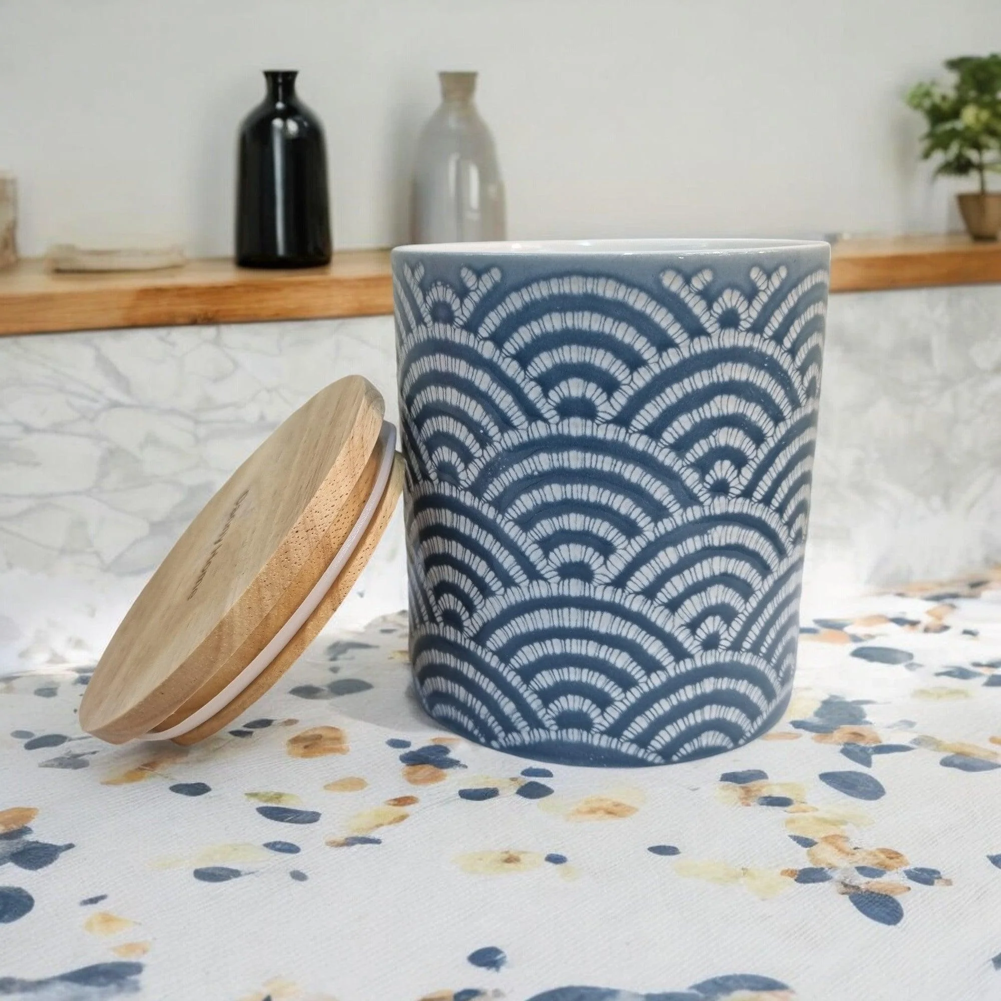 Organza Ceramic Storage Jars with Bamboo Lids - Image 5