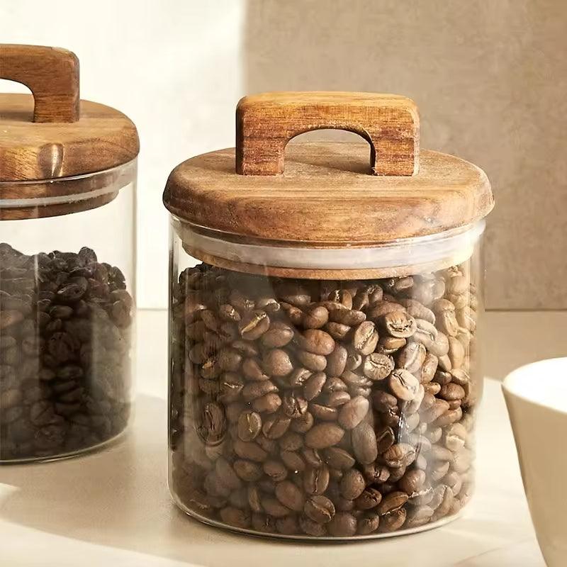 Acacia Wood Glass Storage Jar - Image 5