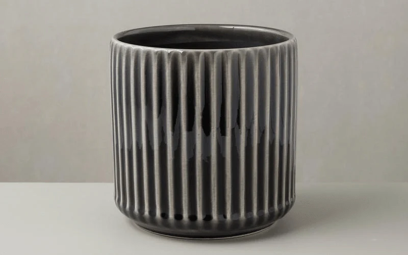 Ribbed Ceramic Flower Pot - Image 3