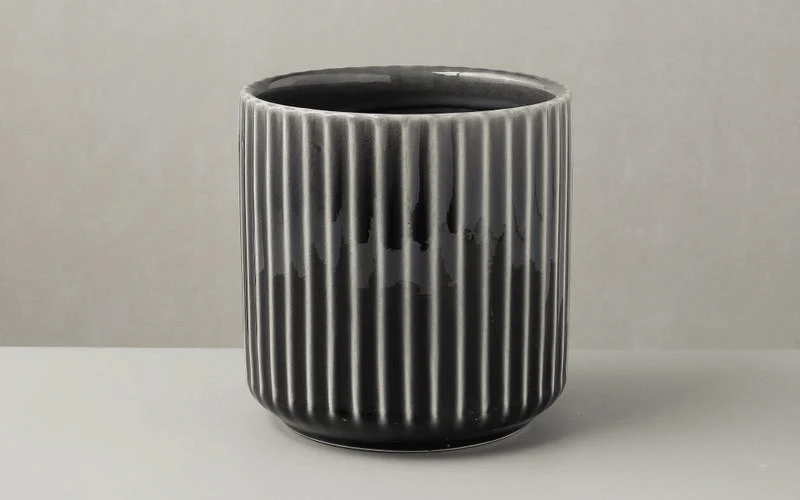 Ribbed Ceramic Flower Pot - Image 4