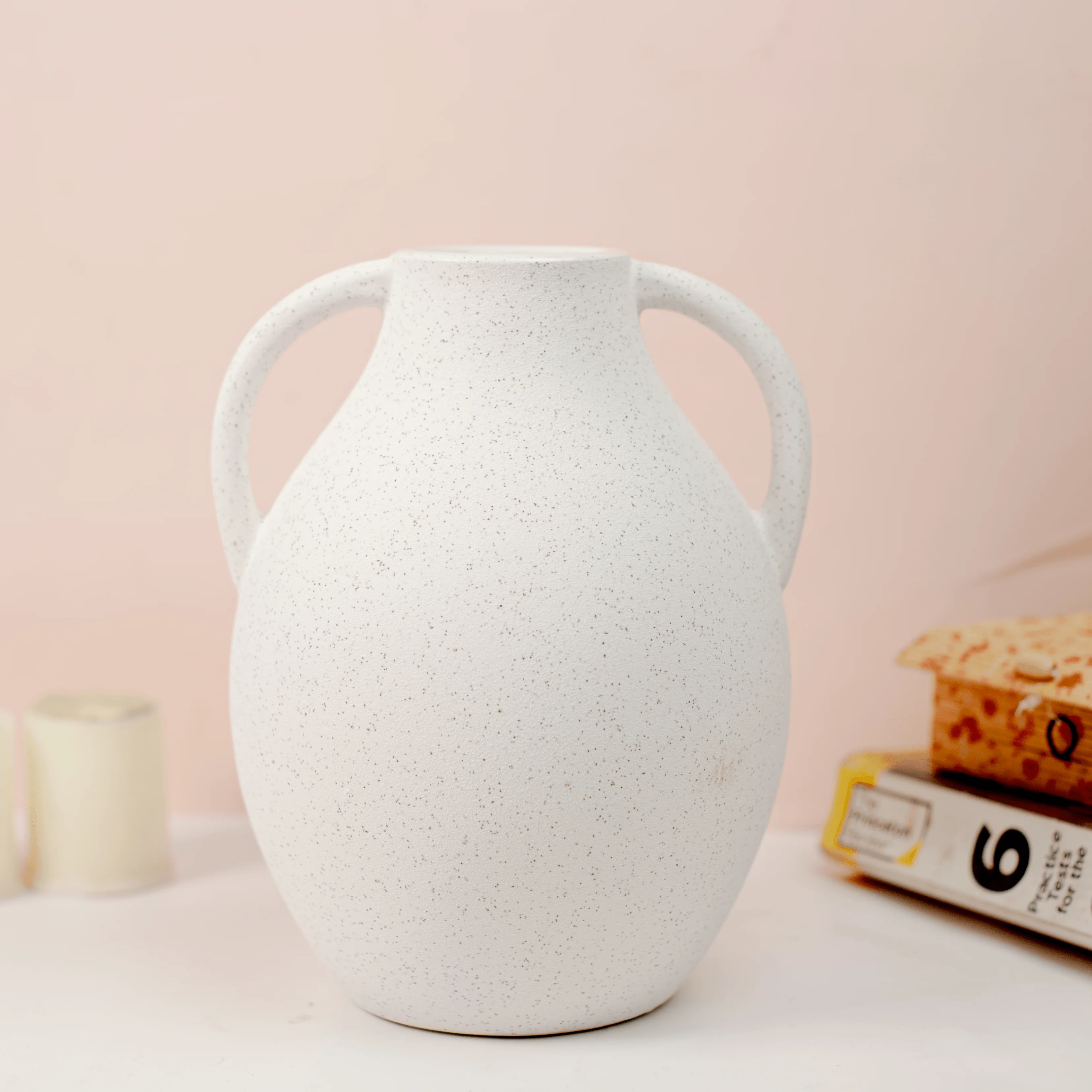Matte Gray Finish Ceramic Vase - Image 5