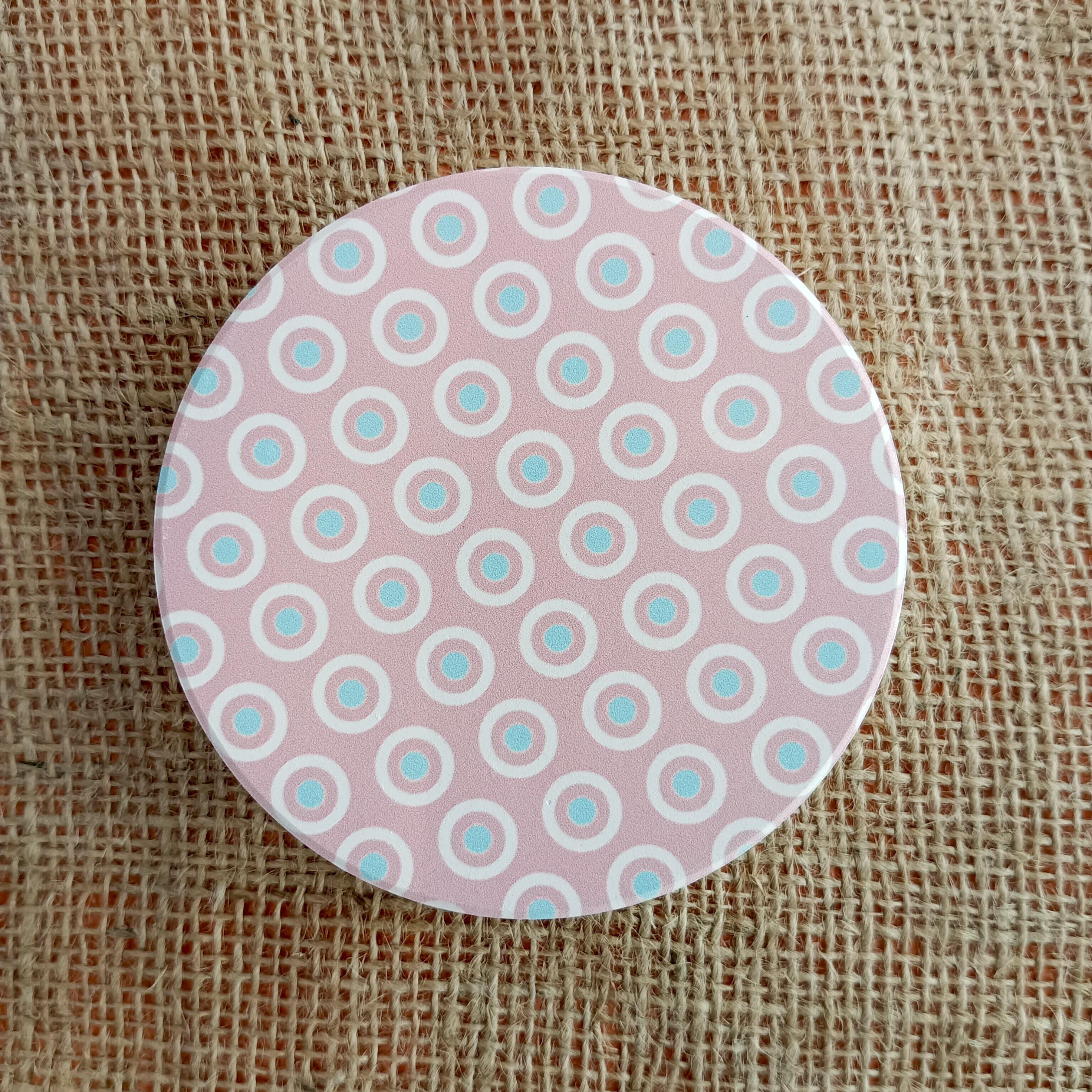Charming Porcelain Coasters with Pastel Patterns - Image 4