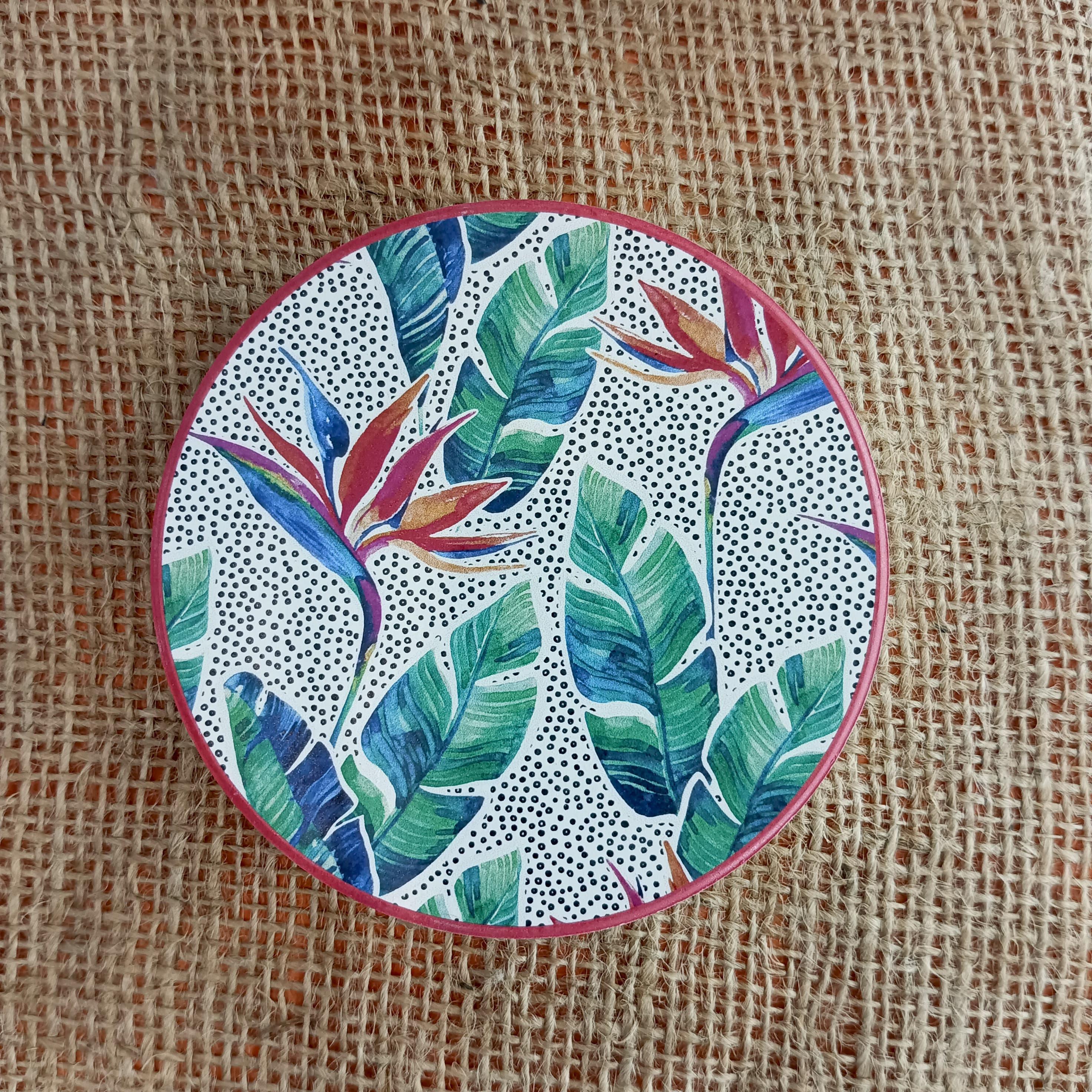 Vibrant Porcelain Coasters with Bold Floral and Botanical Patterns - Image 4