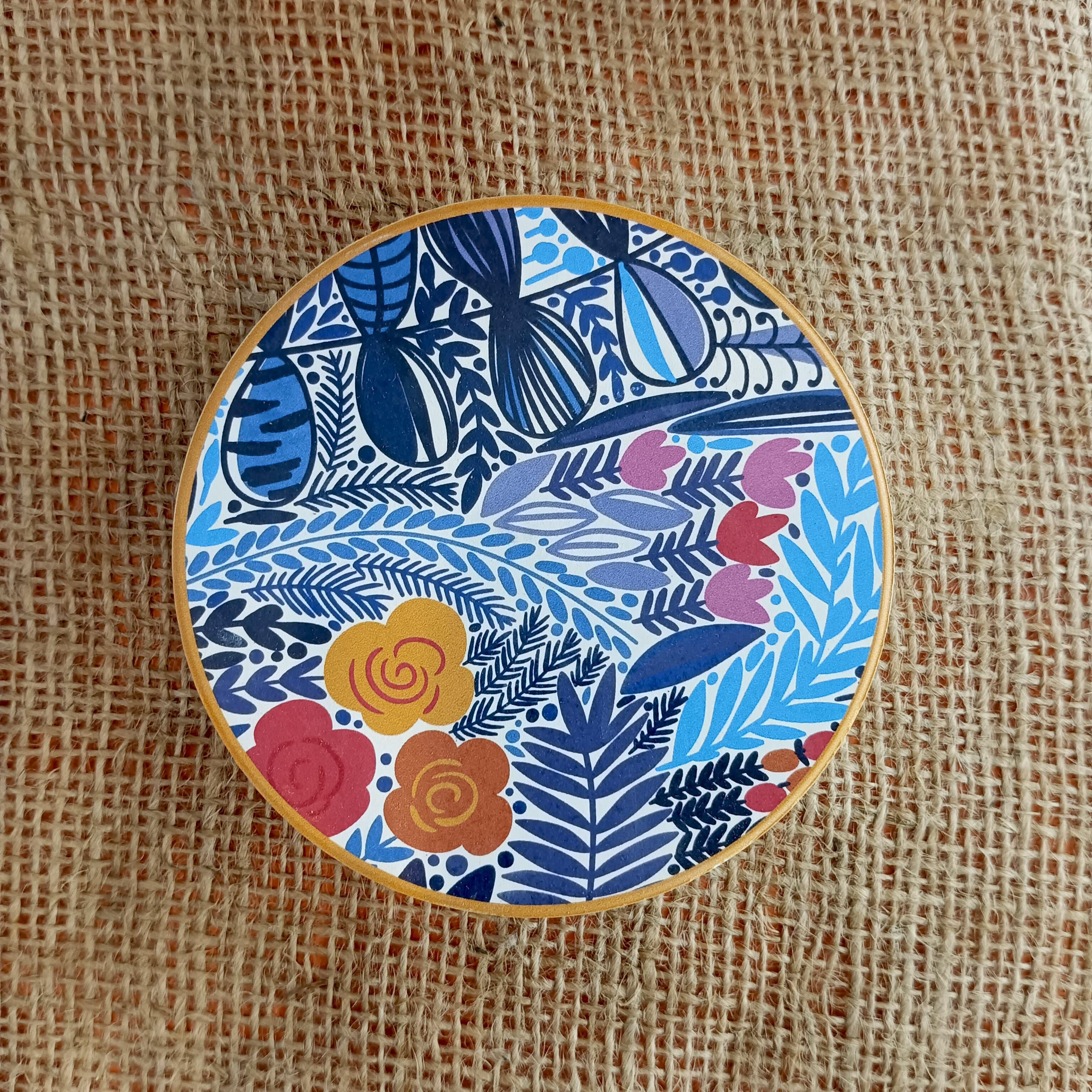 Vibrant Porcelain Coasters with Bold Floral and Botanical Patterns - Image 5