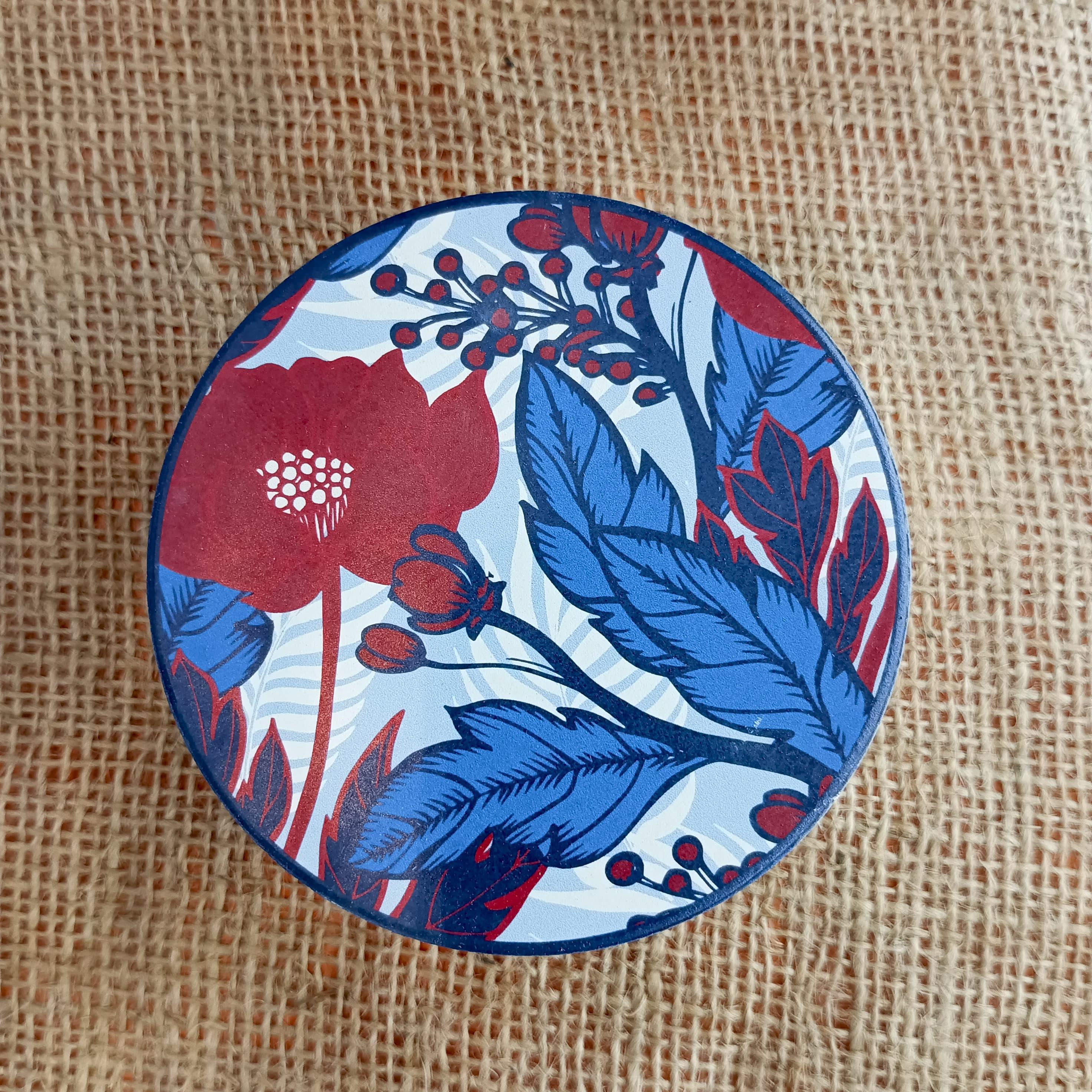 Vibrant Porcelain Coasters with Bold Floral and Botanical Patterns - Image 6
