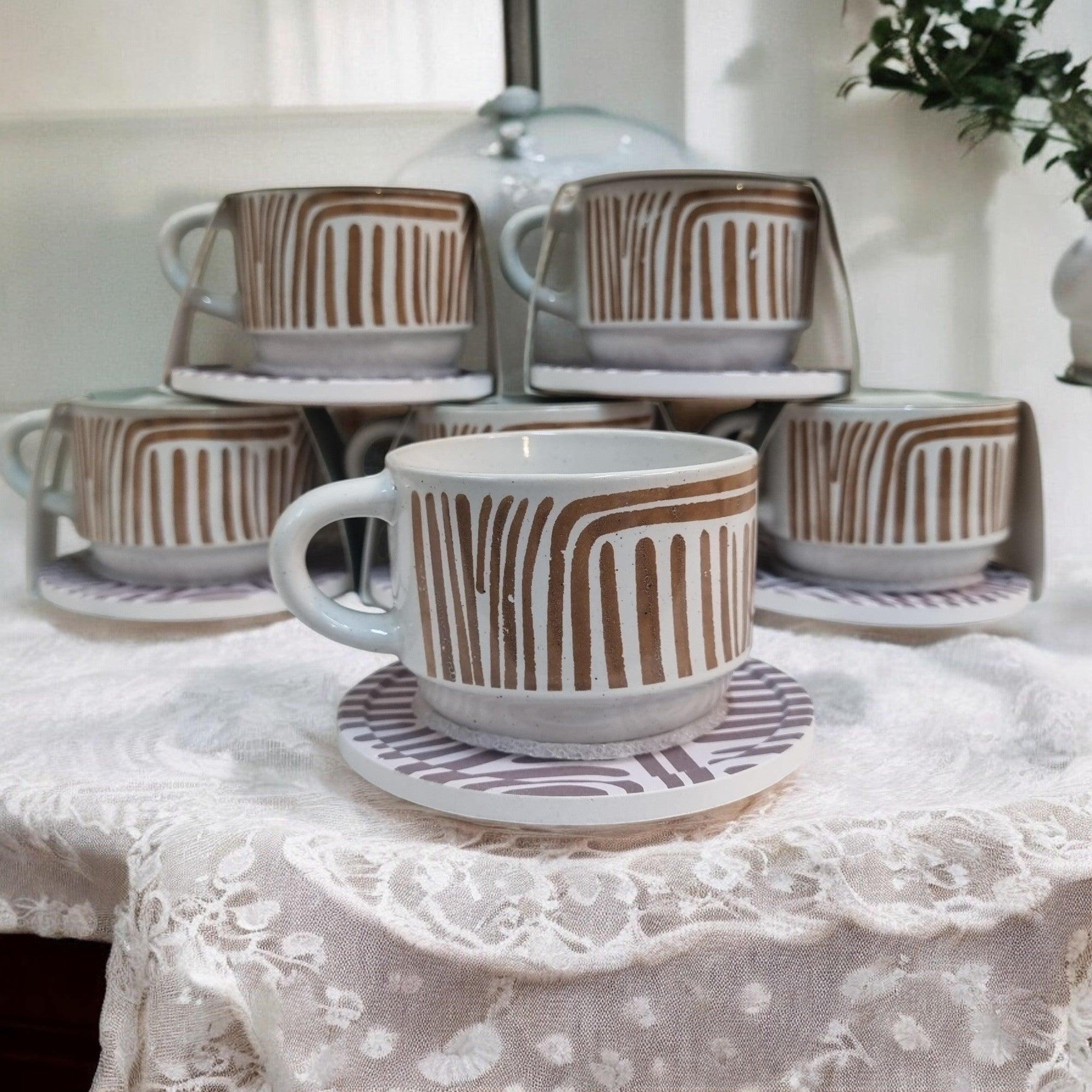 Artistic Patterns - Ceramic Mugs with Coasters - Image 3