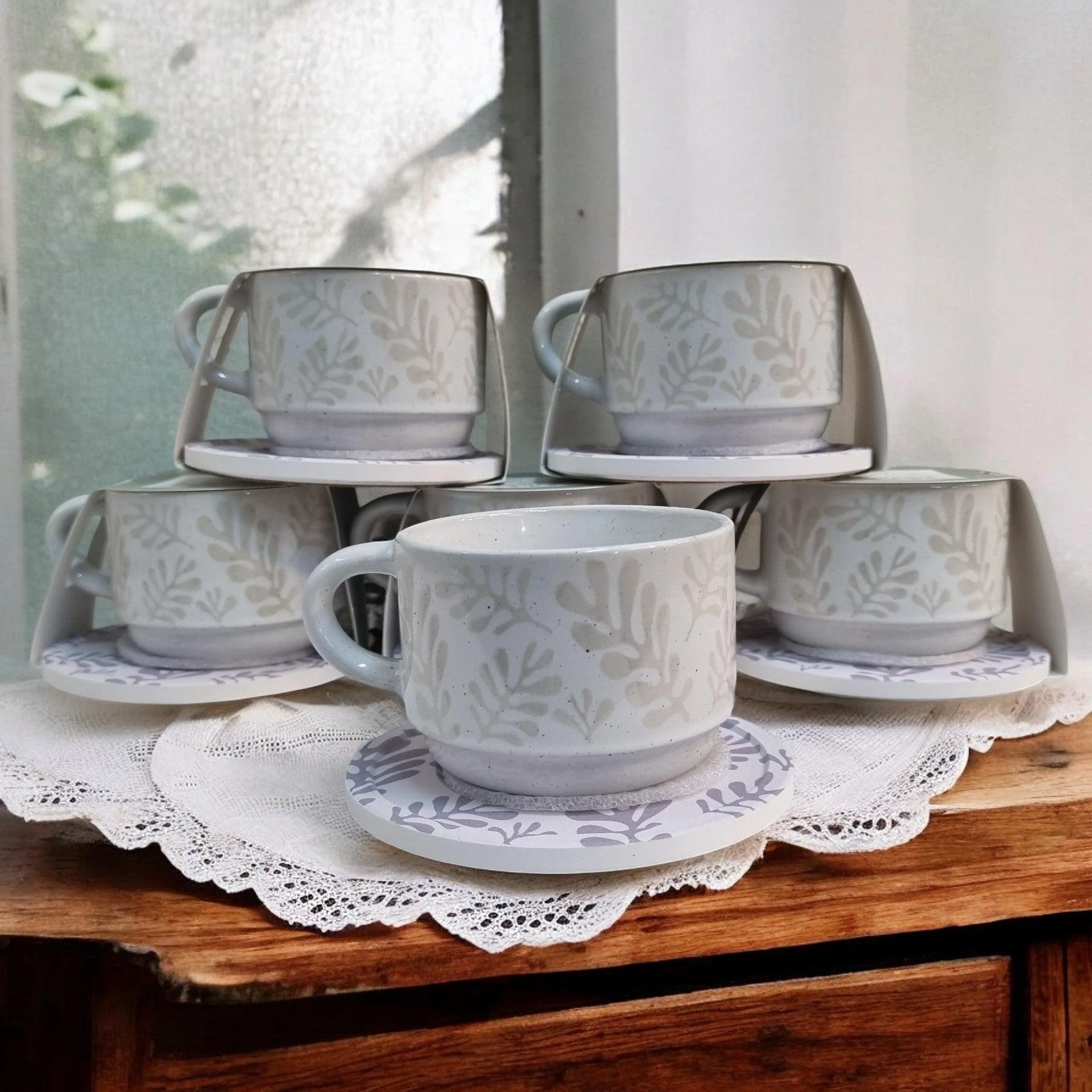 Artistic Patterns - Ceramic Mugs with Coasters - Image 4