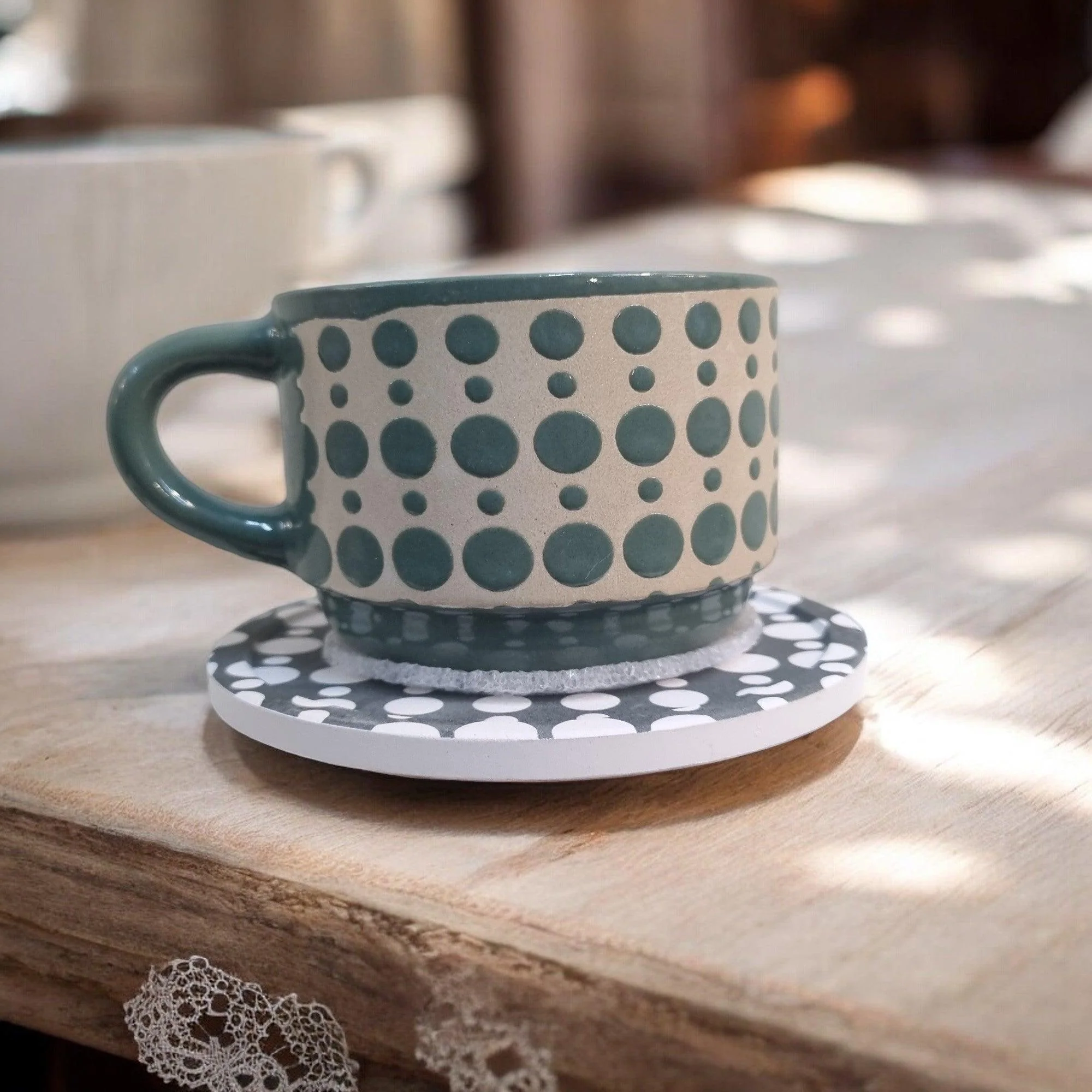 Geometric Pattern Series - Ceramic Mugs with Coasters - Image 10