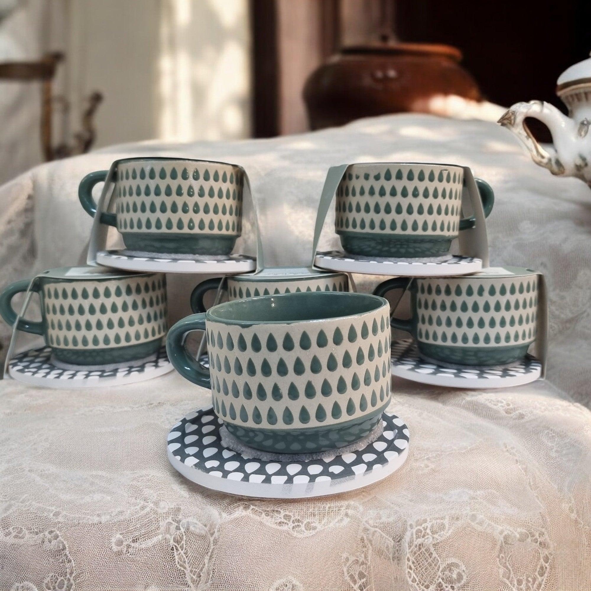Geometric Pattern Series - Ceramic Mugs with Coasters - Image 4