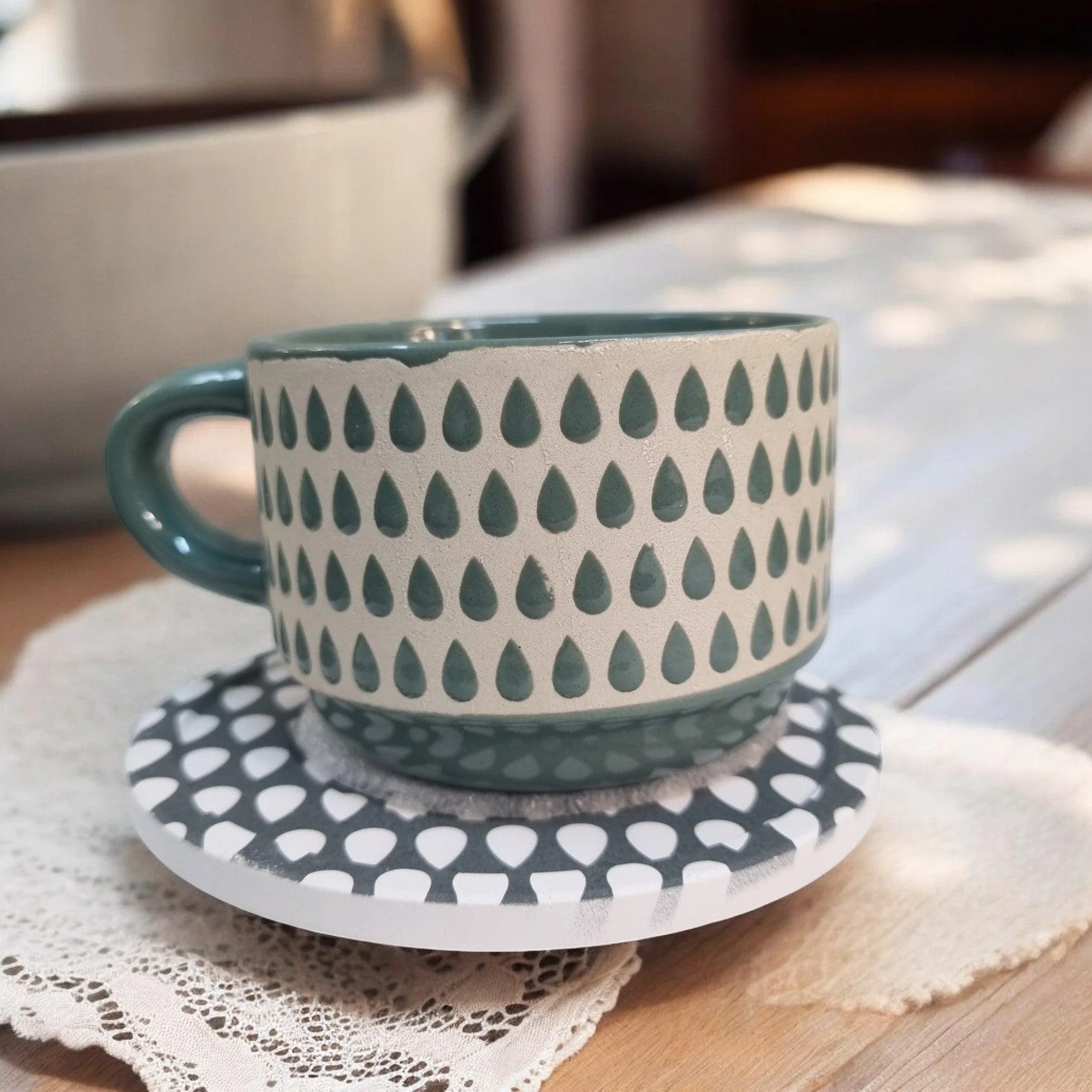Geometric Pattern Series - Ceramic Mugs with Coasters - Image 5