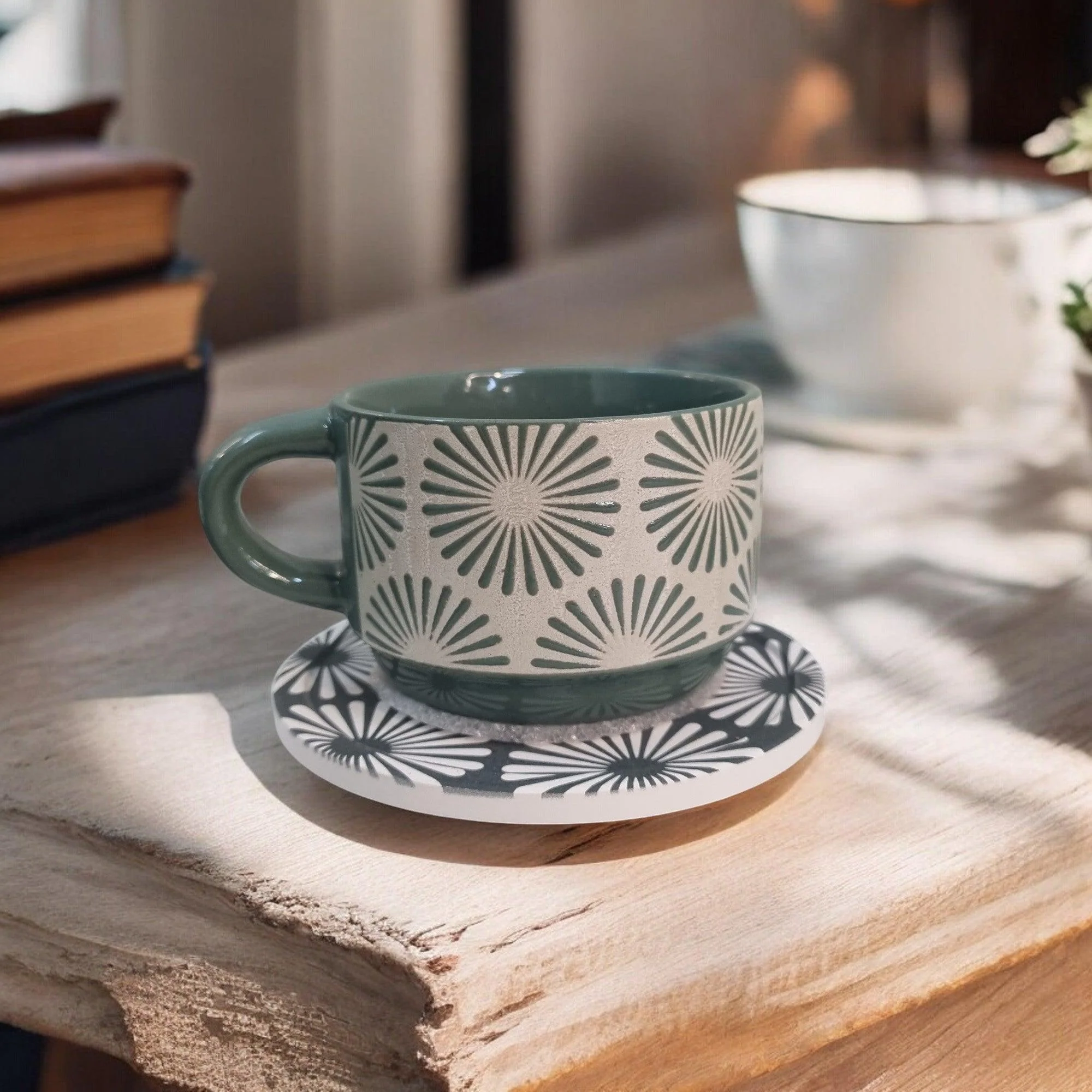 Geometric Pattern Series - Ceramic Mugs with Coasters - Image 7
