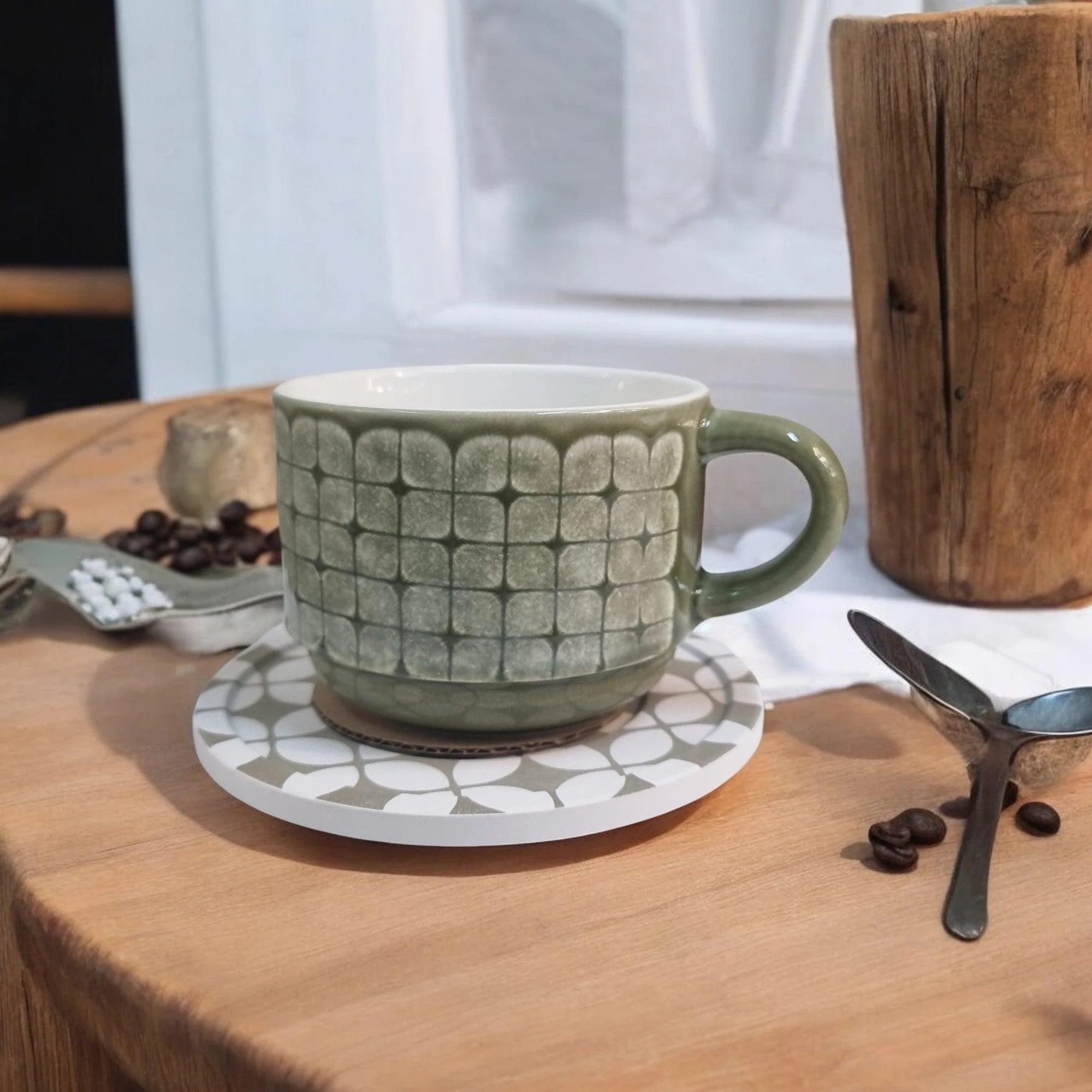 Organza Pattern Series - Ceramic Mugs with Coasters - Image 12