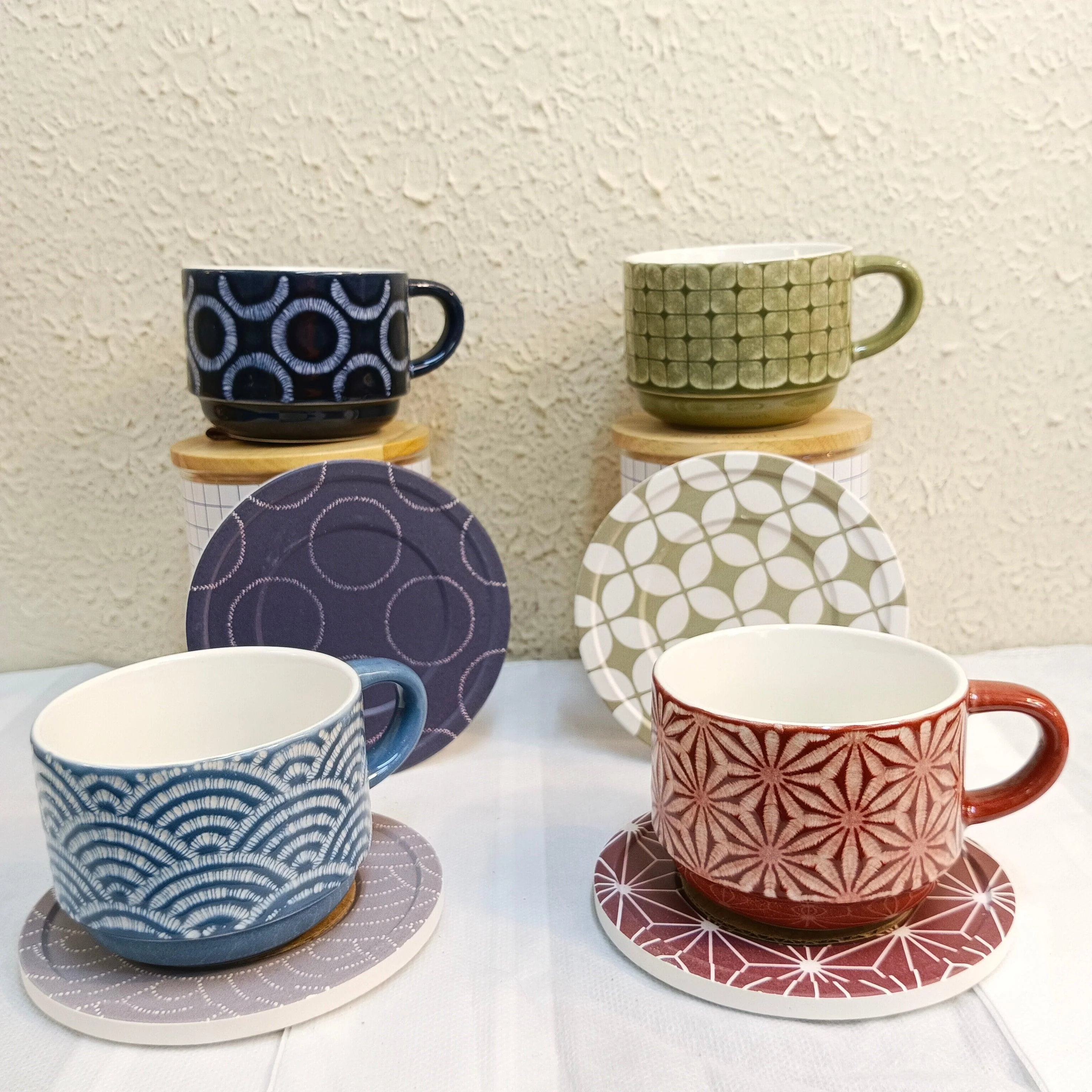 Organza Pattern Series - Ceramic Mugs with Coasters - Image 2