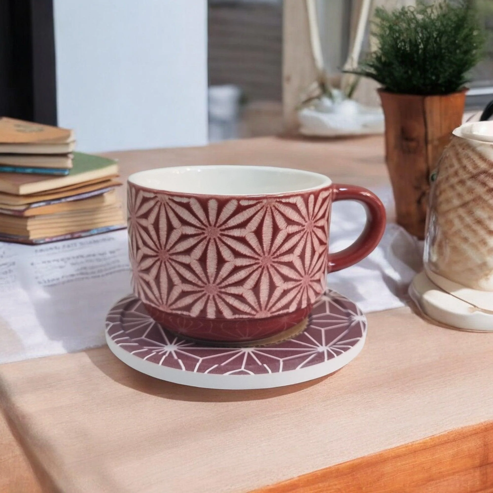Organza Pattern Series - Ceramic Mugs with Coasters - Image 6