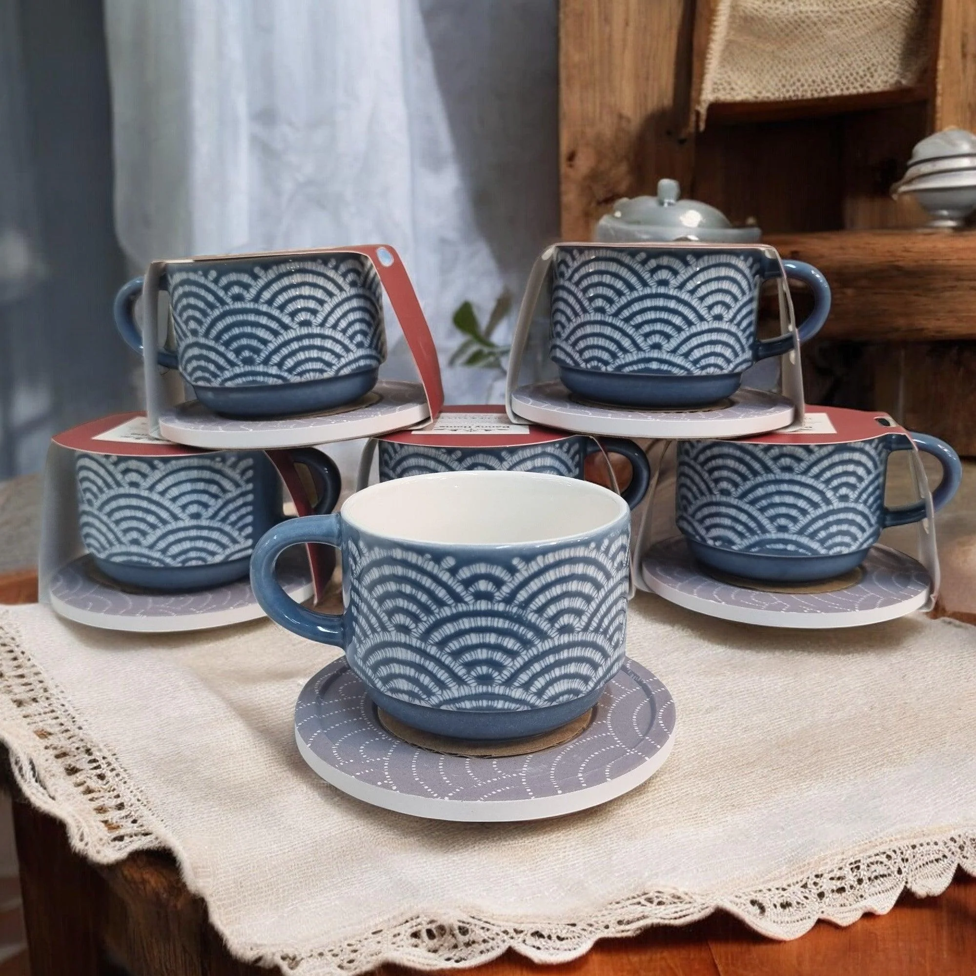 Organza Pattern Series - Ceramic Mugs with Coasters - Image 7