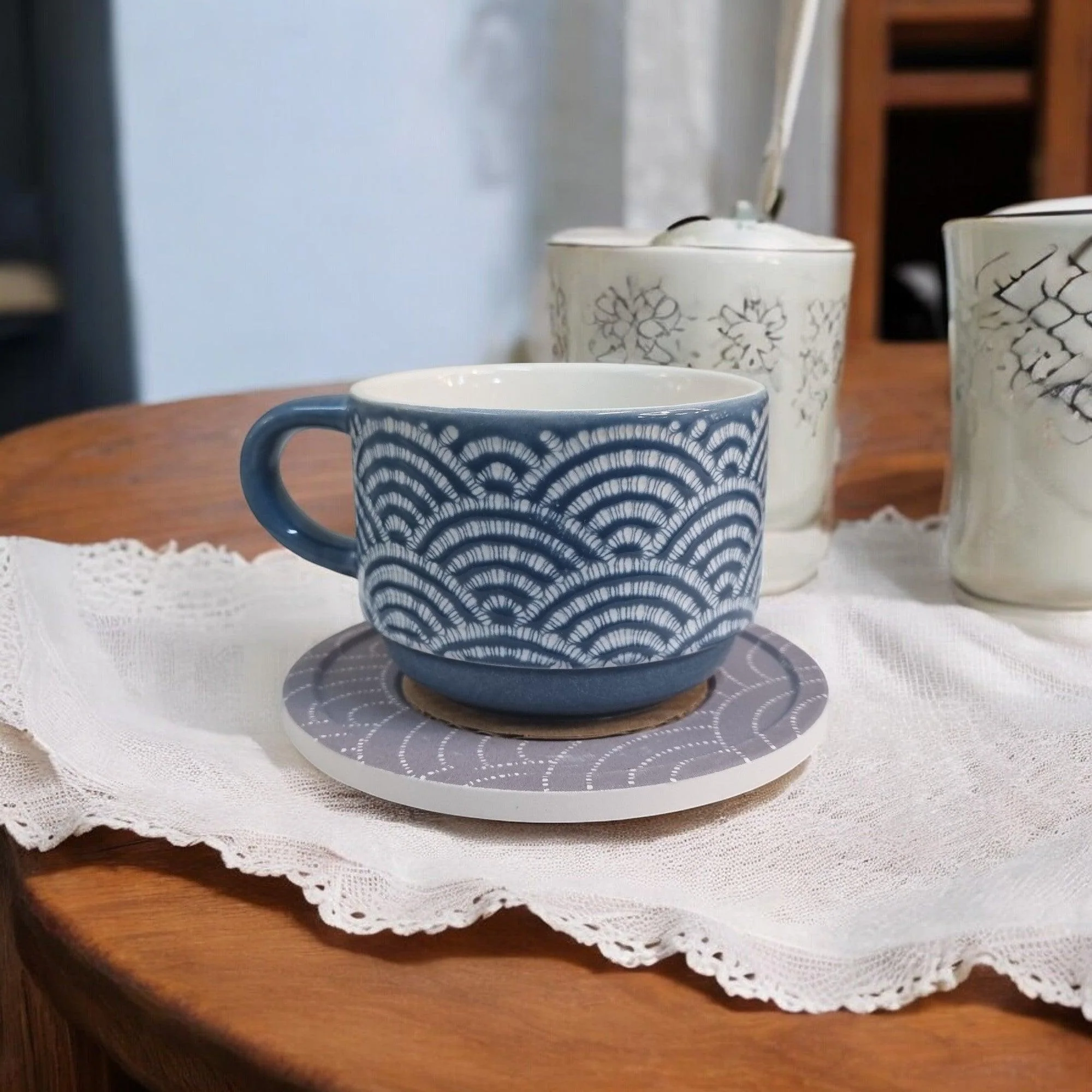 Organza Pattern Series - Ceramic Mugs with Coasters - Image 9