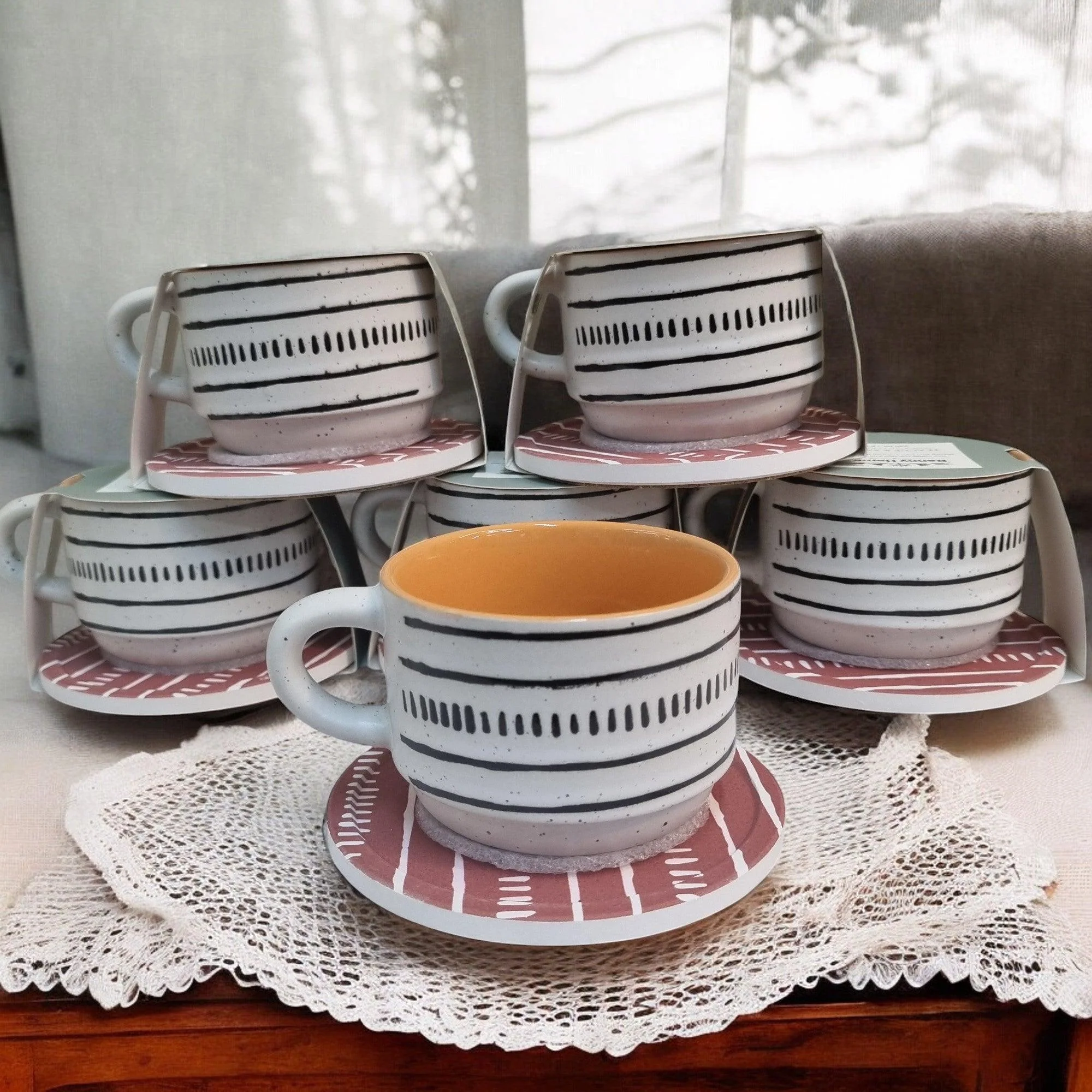 Playful Patterns - Ceramic Mugs with Coasters - Image 2