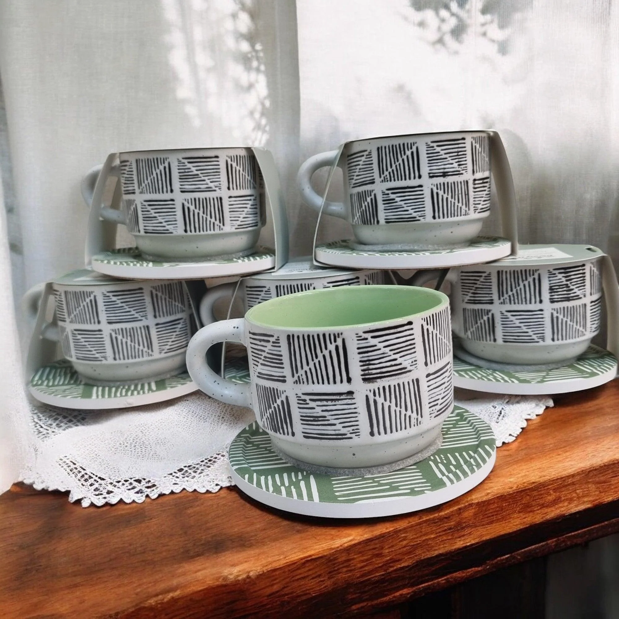 Playful Patterns - Ceramic Mugs with Coasters - Image 5