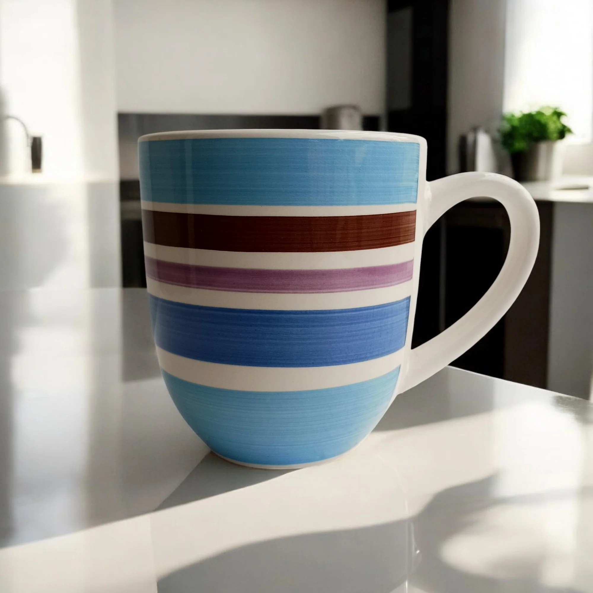 Vibrant Stripes Ceramic Mug (320ml) - Image 3