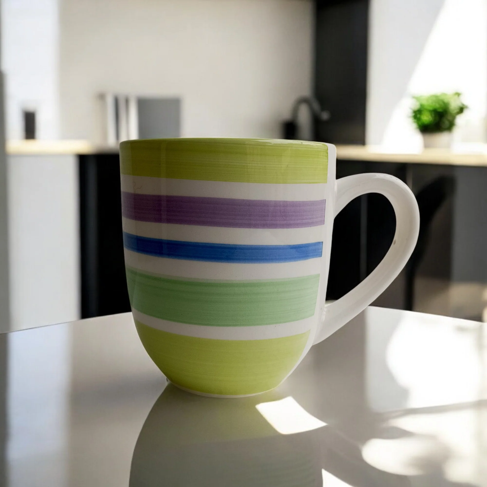 Vibrant Stripes Ceramic Mug (320ml) - Image 5