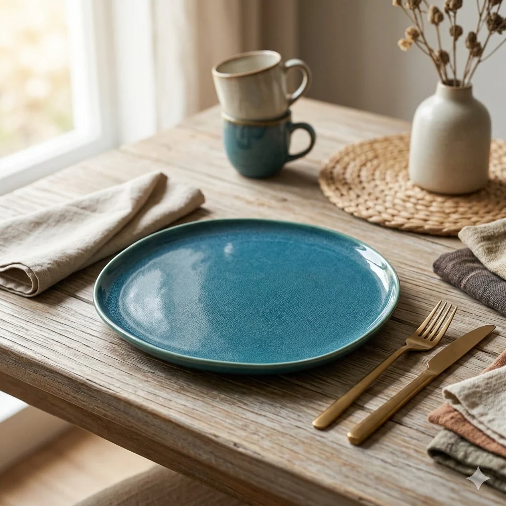 Ocean Blue Glazed Plates Series - Image 3