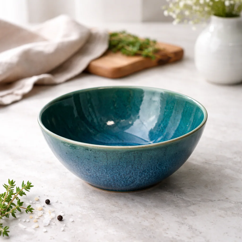 Ocean Blue Glazed Snack Bowl (5 Inch) - Image 2