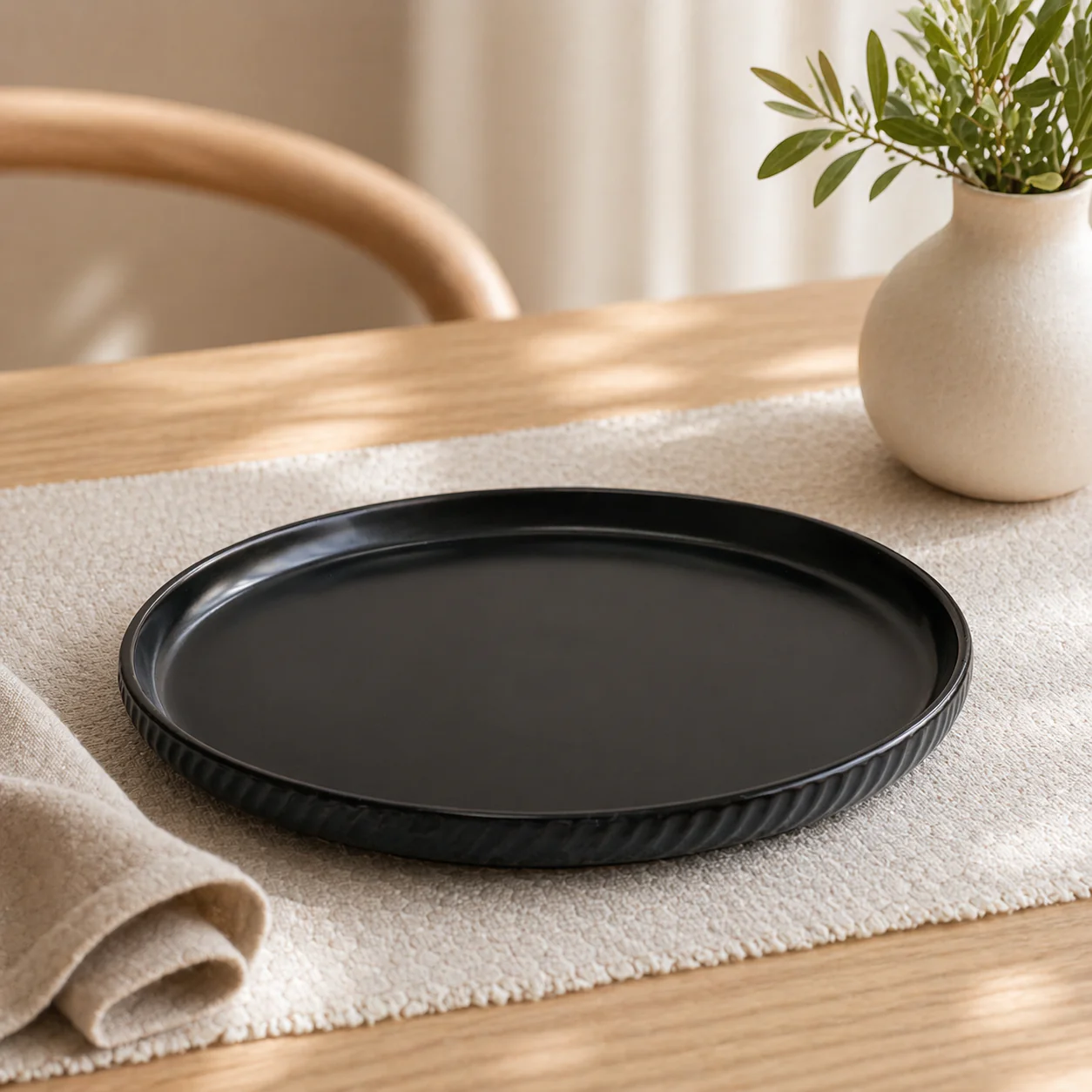 Matte Black Ceramic Plates - Image 2