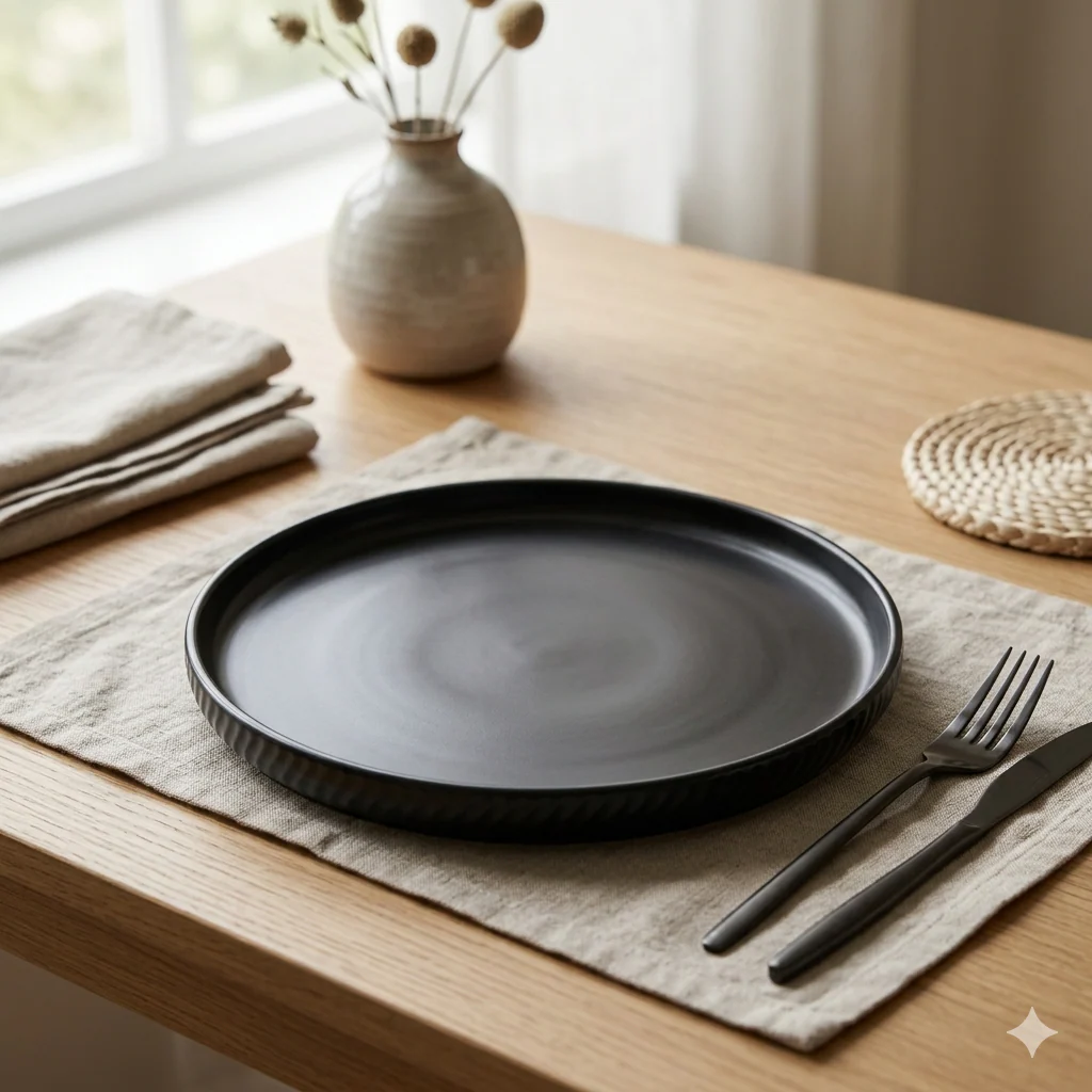 Matte Black Ceramic Plates - Image 3