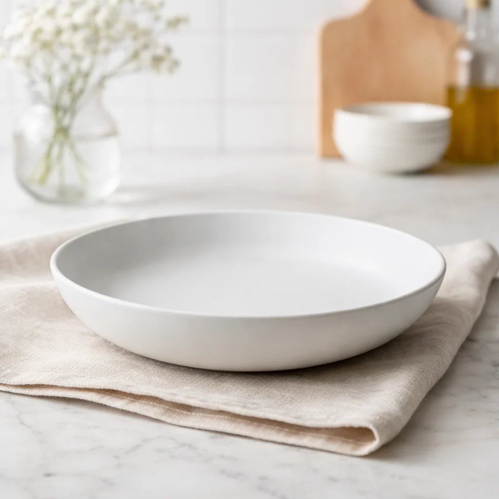 Essential White Ceramic Pasta Bowl (8.5 Inch) - Image 2