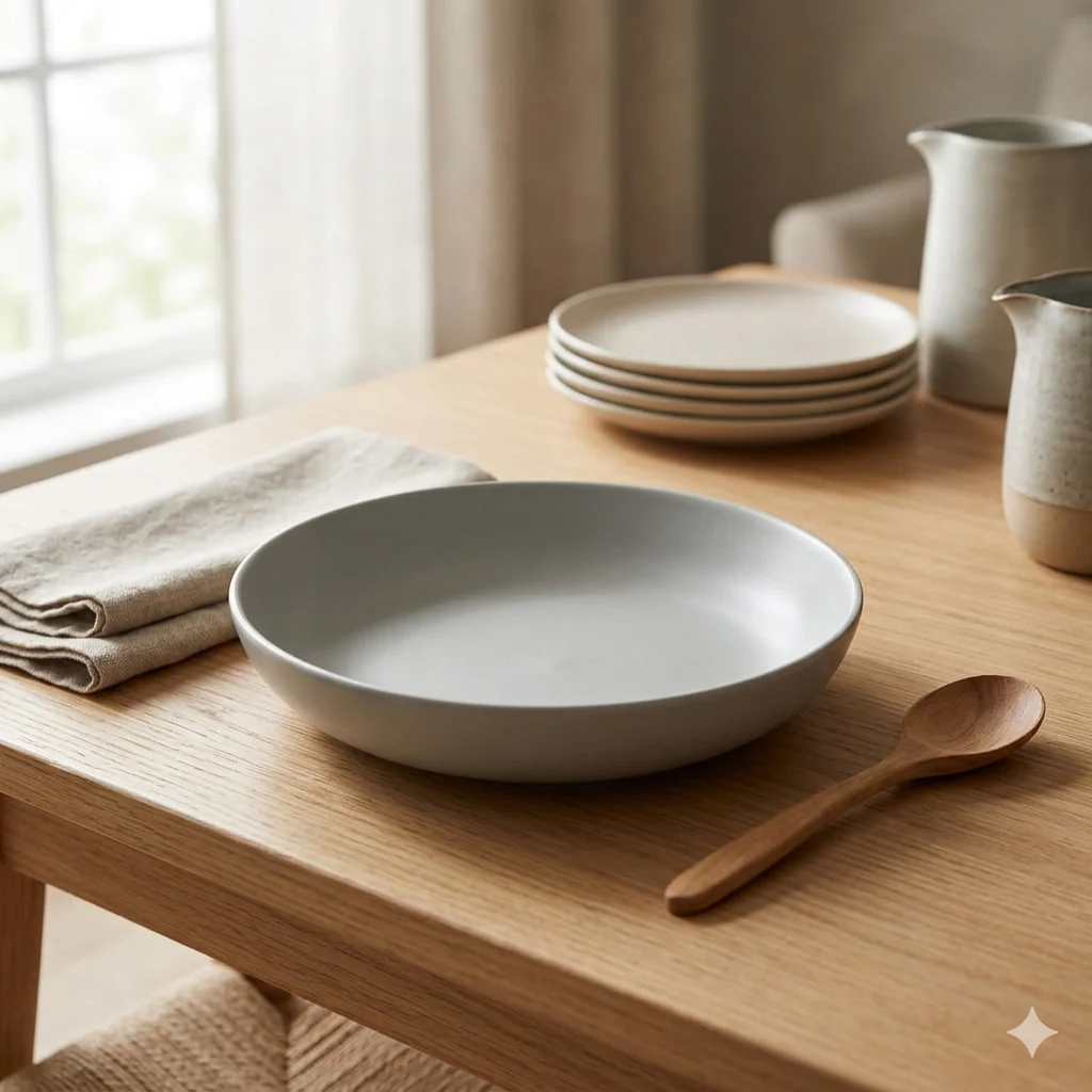 Essential White Ceramic Pasta Bowl (8.5 Inch) - Image 3