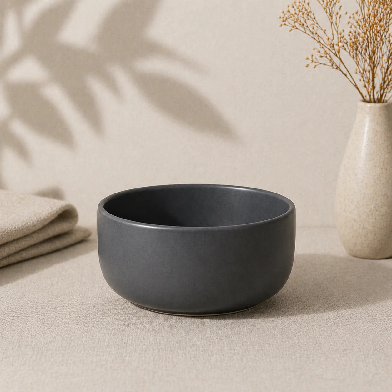 Charcoal Grey Embossed Textured Ceramic Dinnerware Series - Image 7