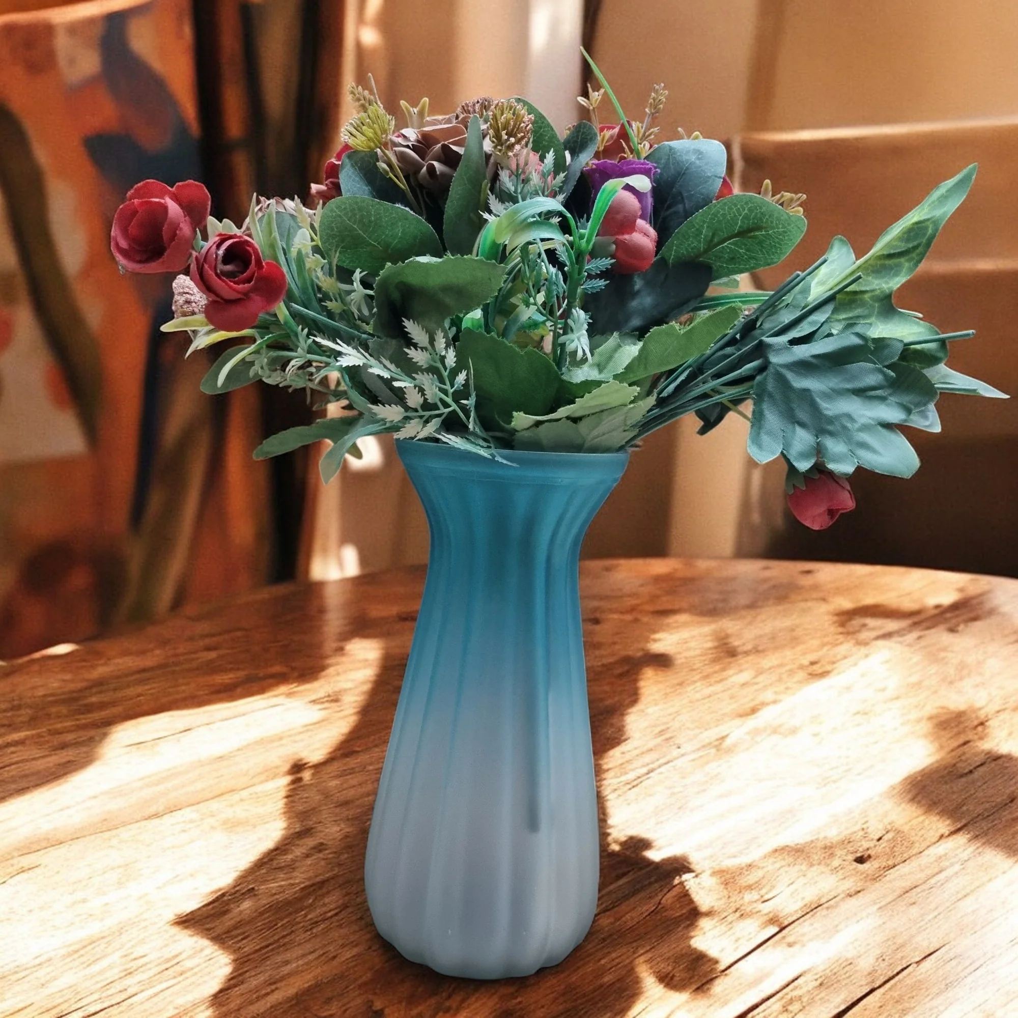 Blue Elegance Glass Vase - Image 3
