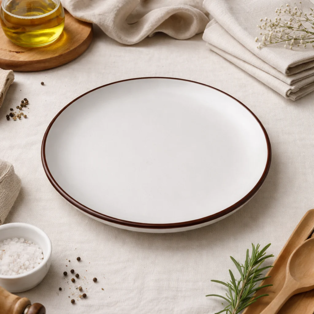 Classic White with Black Rim Plate (10inch) - Image 3