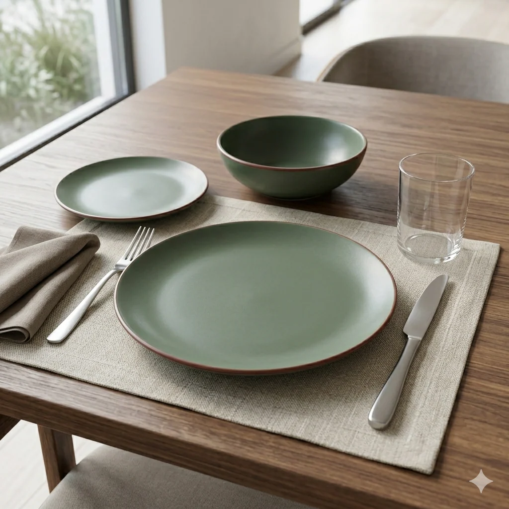 Sage Green Ceramic Dinnerware Series - Image 5