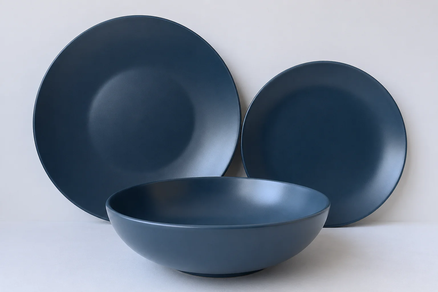 Midnight Blue Matte Ceramic Dinnerware Series - Image 2