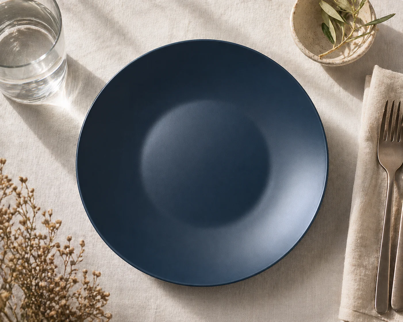 Midnight Blue Matte Ceramic Dinnerware Series - Image 3