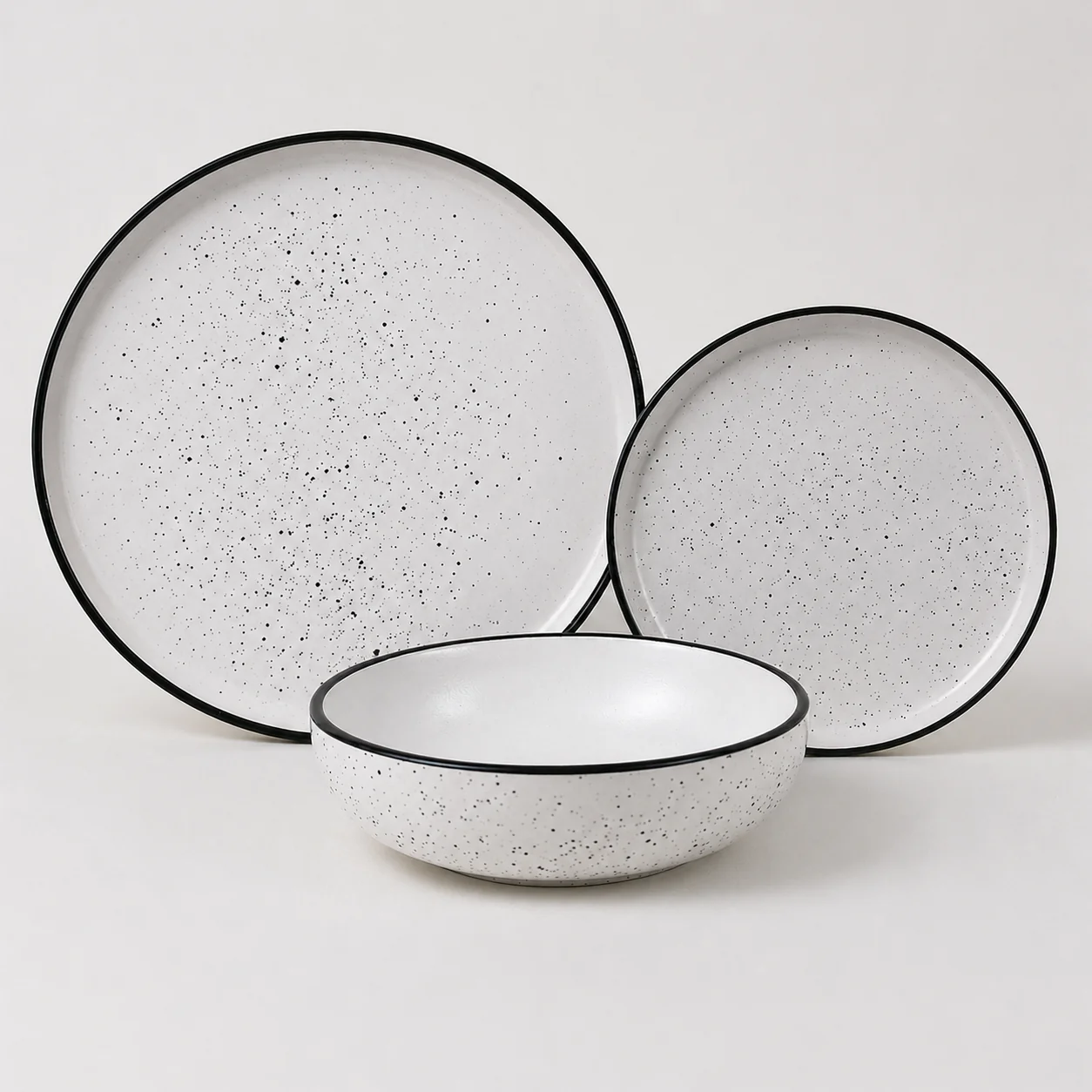 White Speckled Ceramic Dinnerware Series - Image 2